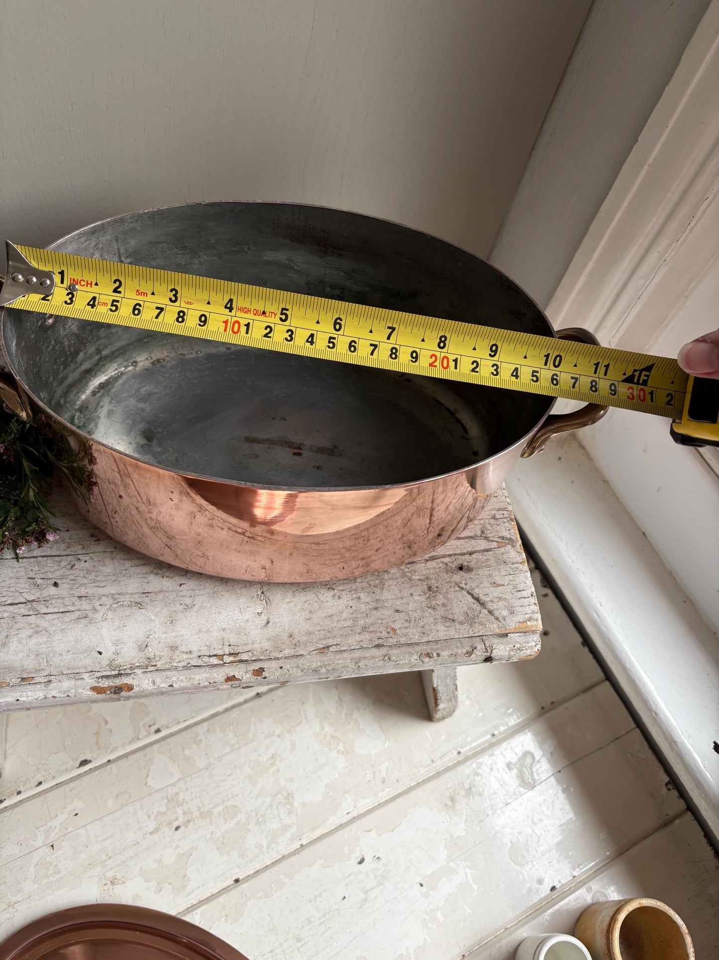 French Oval Copper Lidded Pan, Kitchenalia