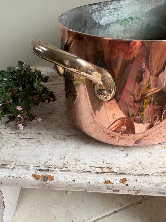 French Oval Copper Lidded Pan, Kitchenalia