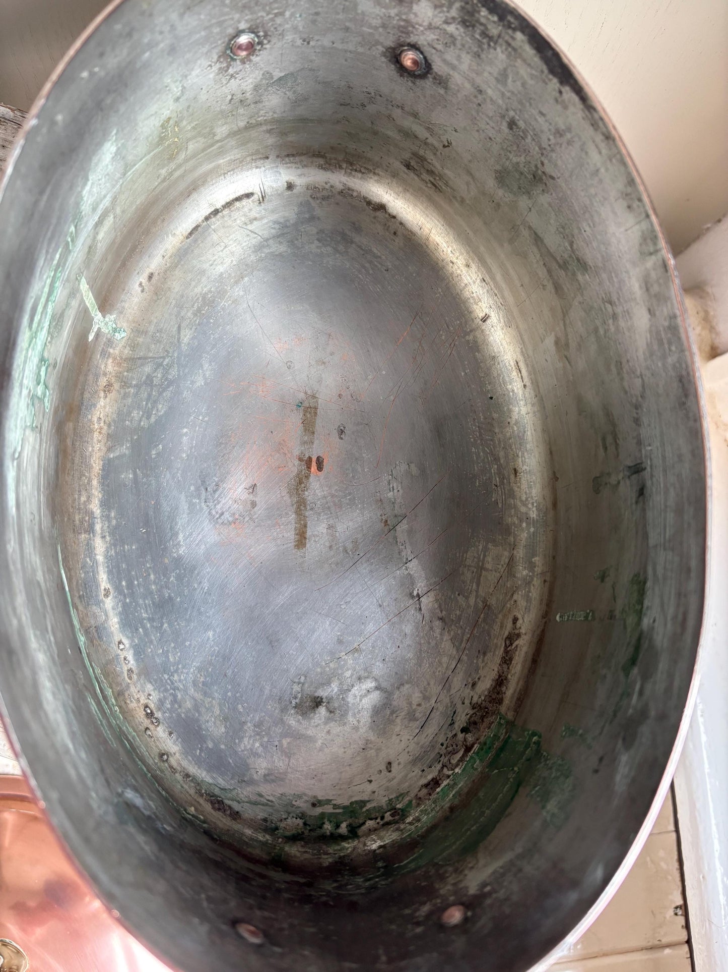 French Oval Copper Lidded Pan, Kitchenalia