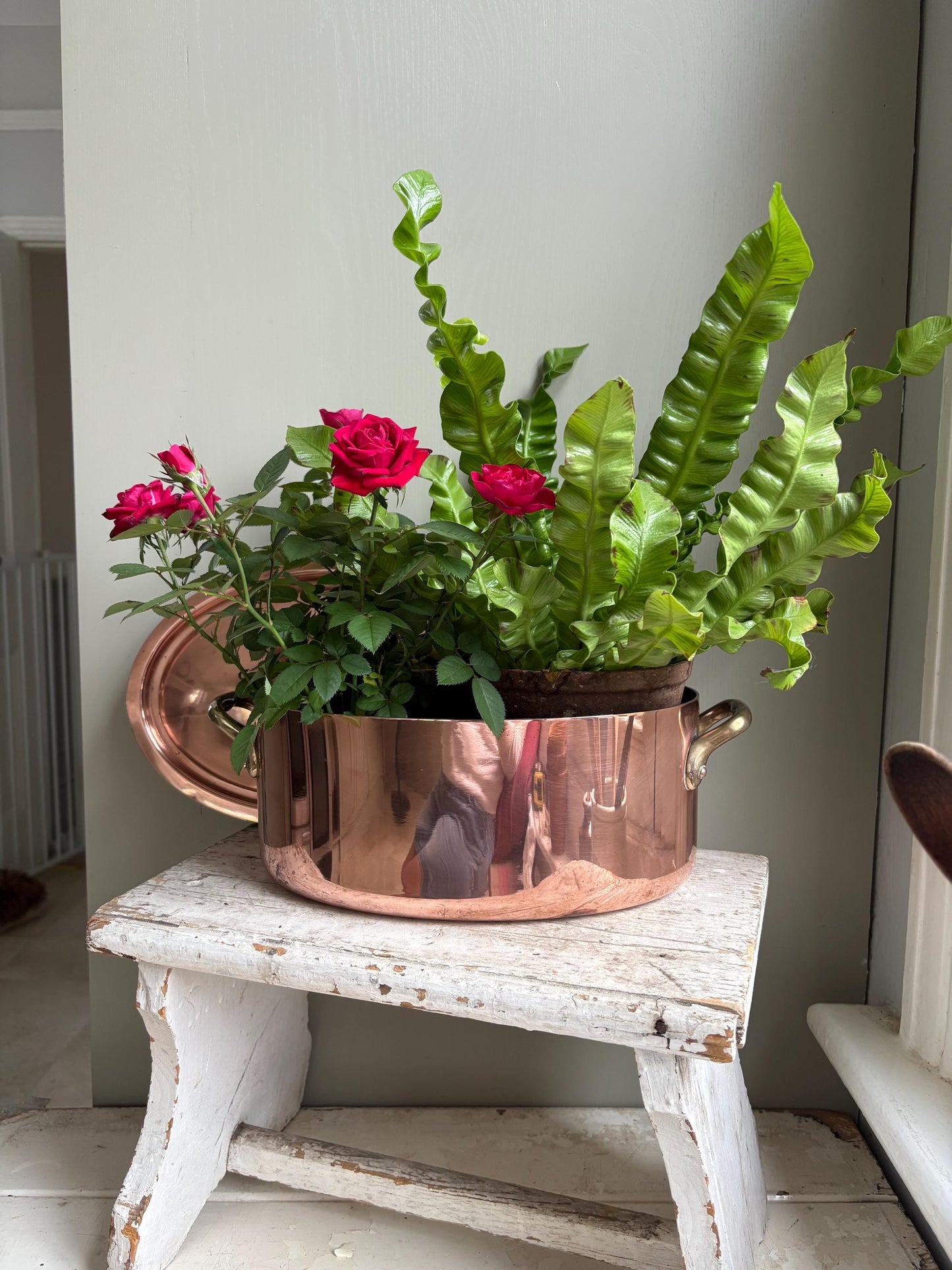 French Oval Copper Lidded Pan, Kitchenalia