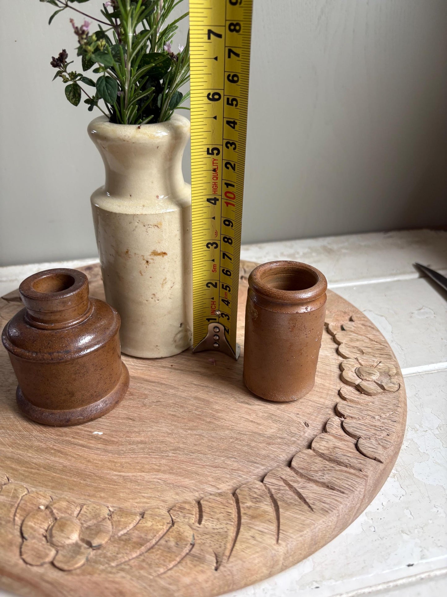 Trio of Three Stoneware Bottles, Price is for all Three.