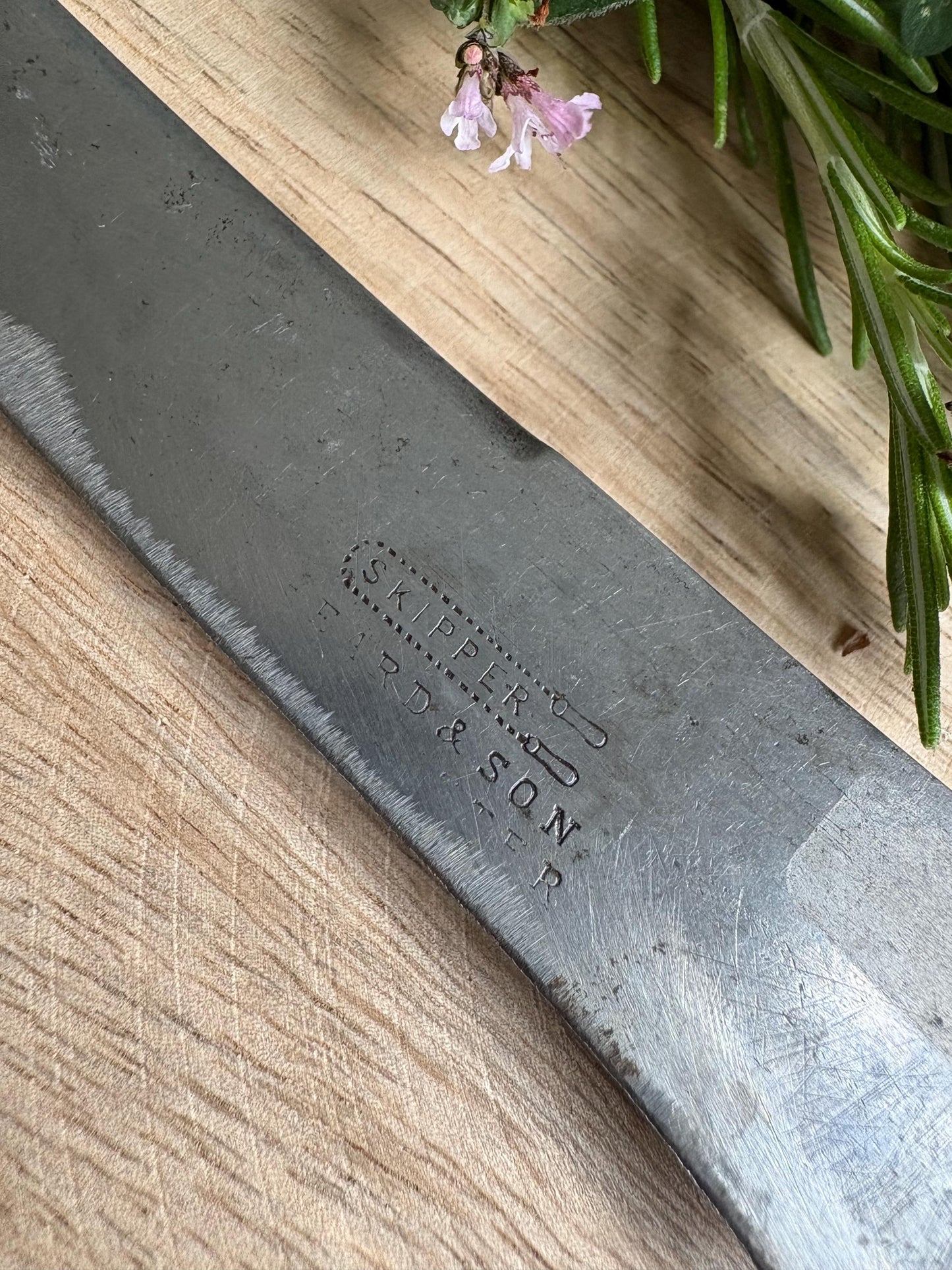 Antique Bead Treen Handle, Old English Bread Cutter.