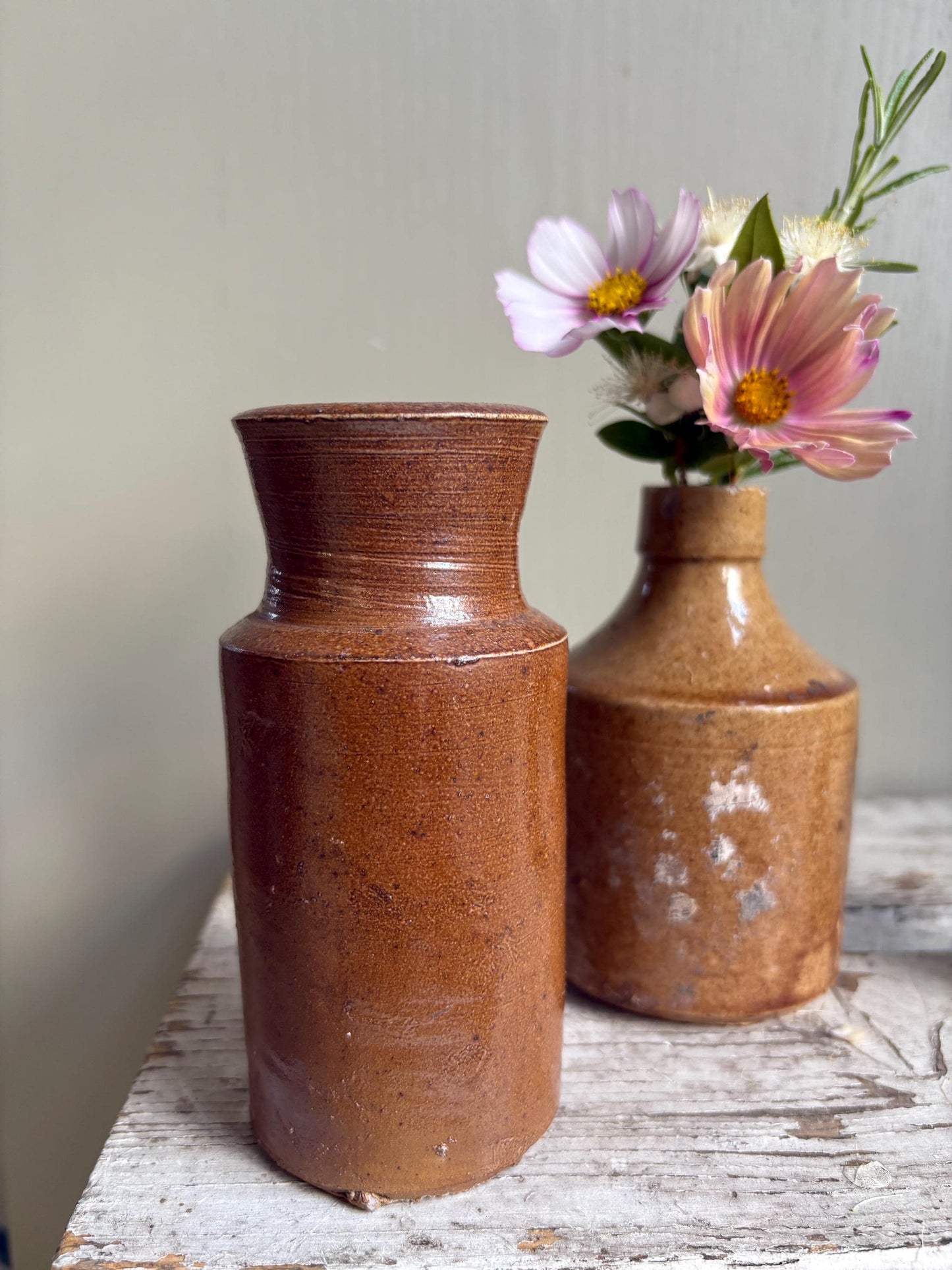 Trio of Stoneware Bottles, Price is for all Three! Bud Vases