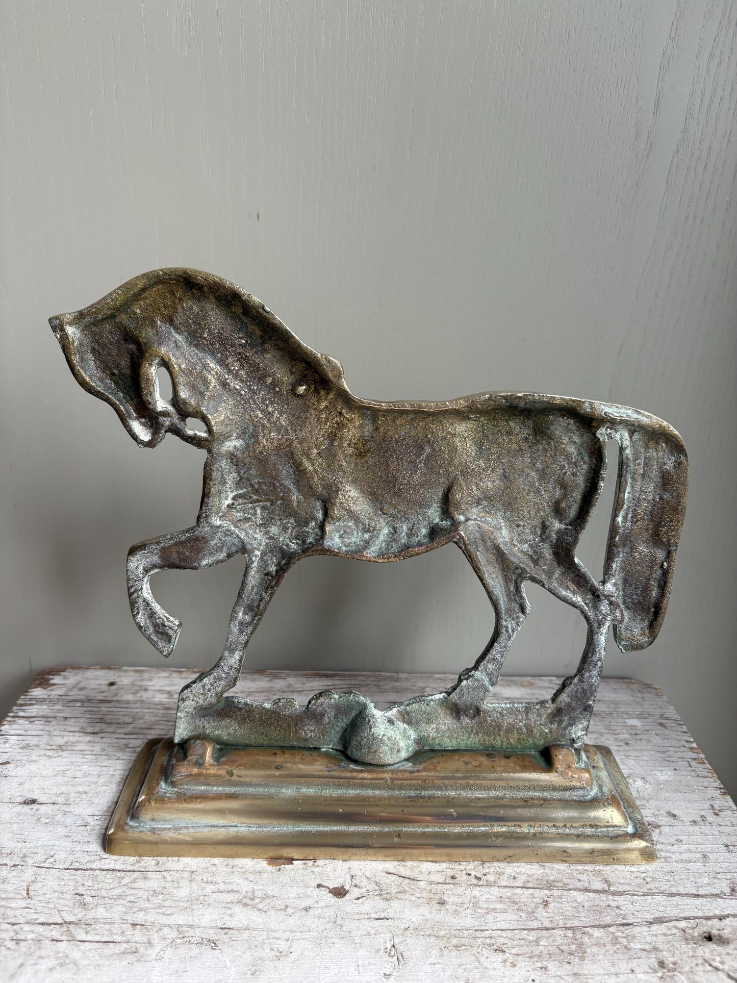 Brass Horse Doorstop, Fireplace decor, Bookend.