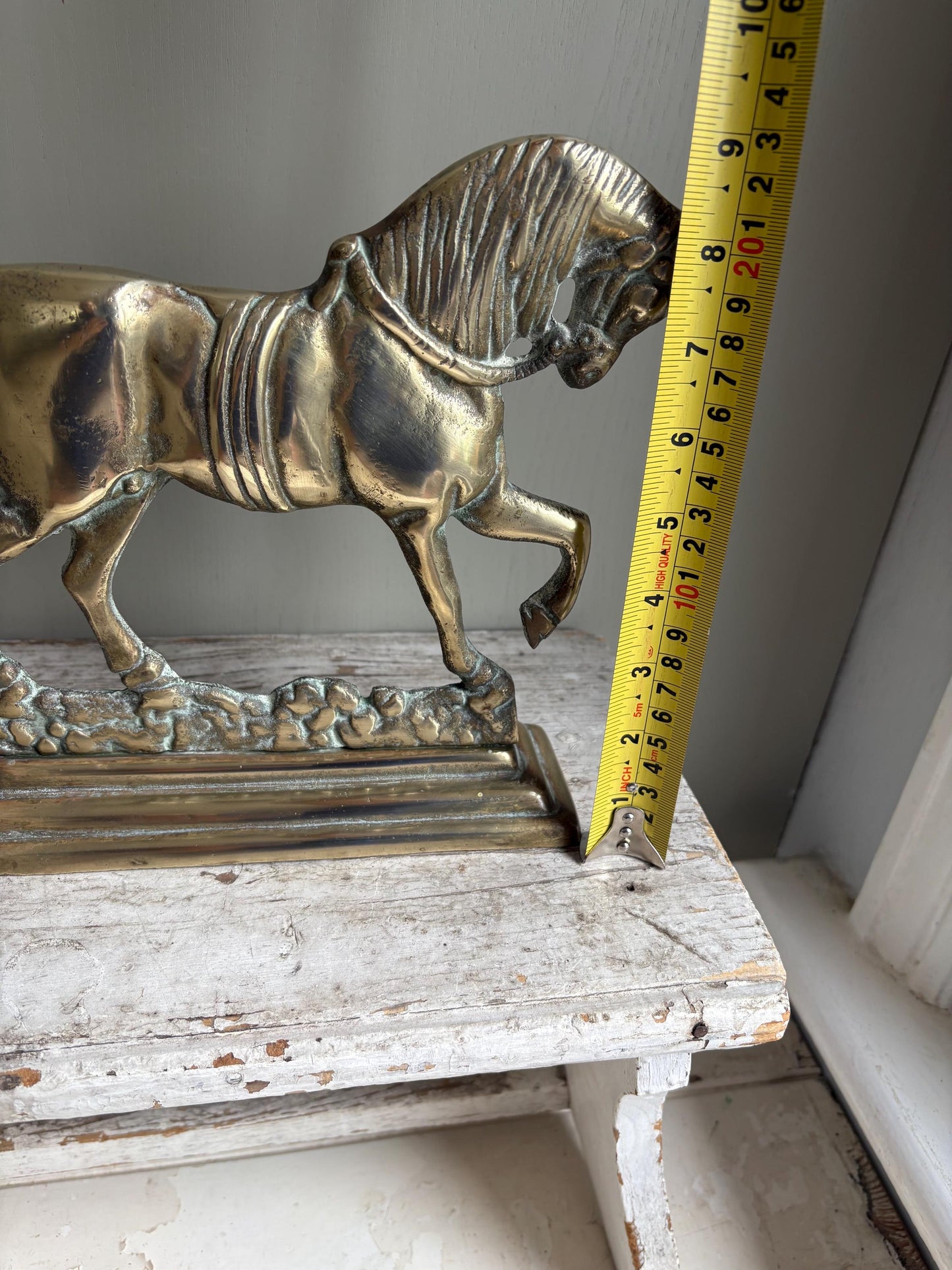 Brass Horse Doorstop, Fireplace decor, Bookend.
