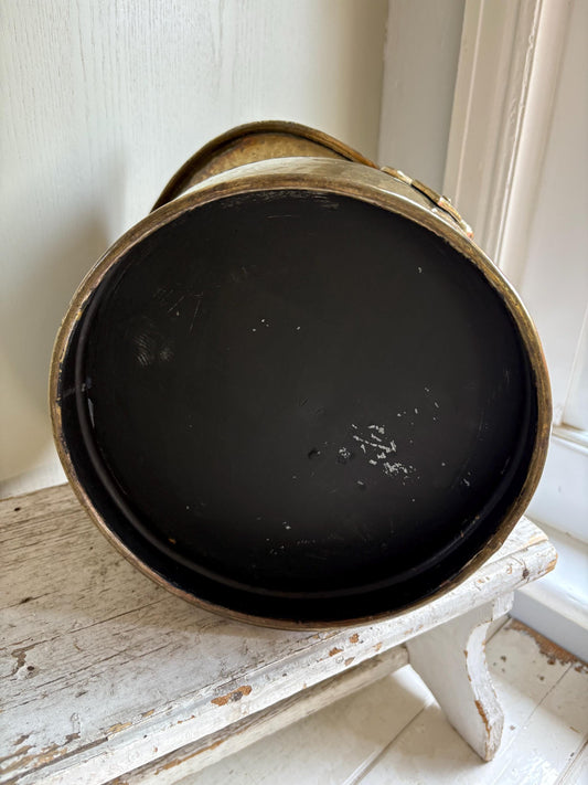 Hammered Brass Coal Bucket: Fireside Log Holder, Planter