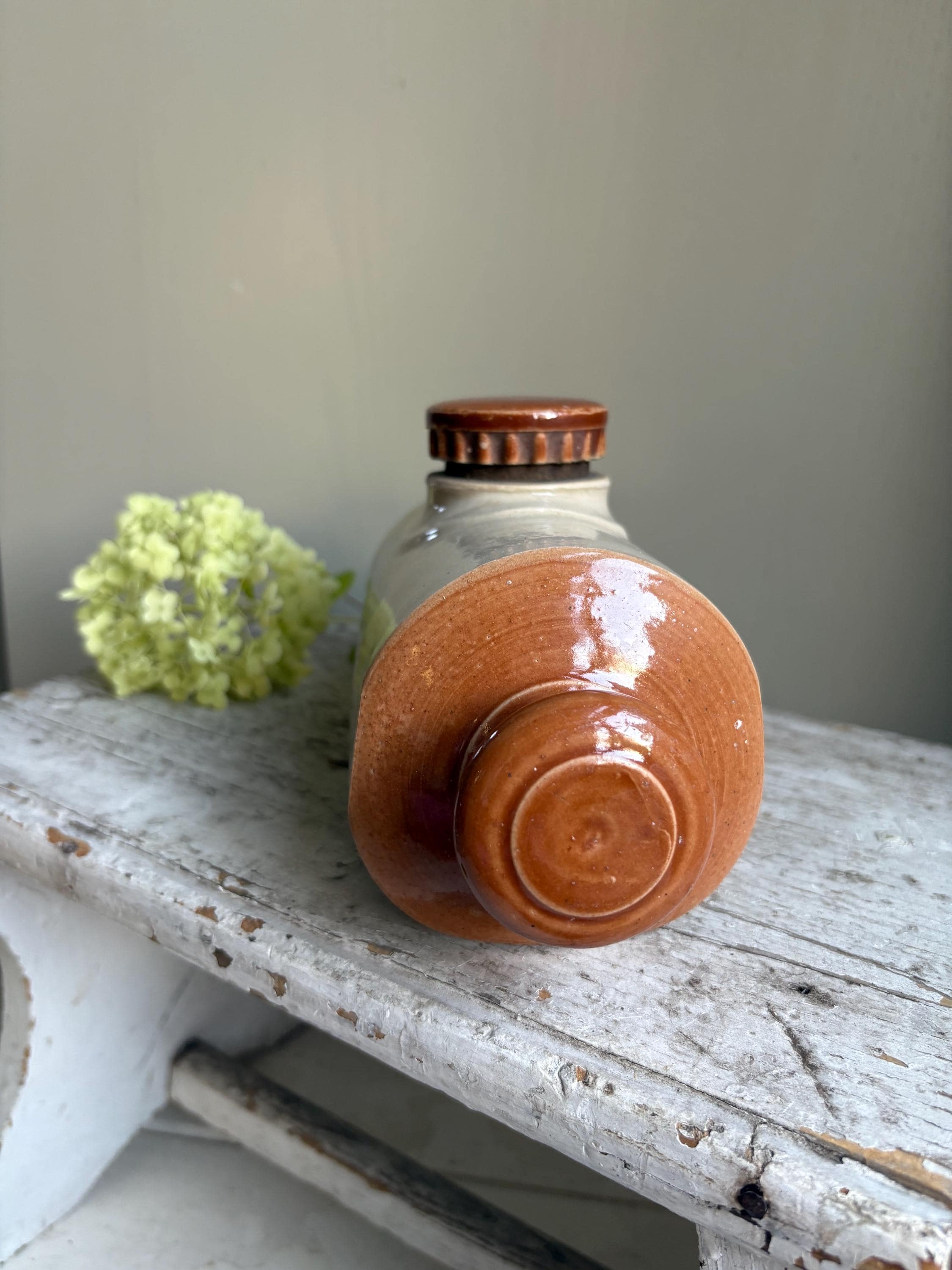 Small Stoneware Hot Waterbottle, Collectable Bottles.