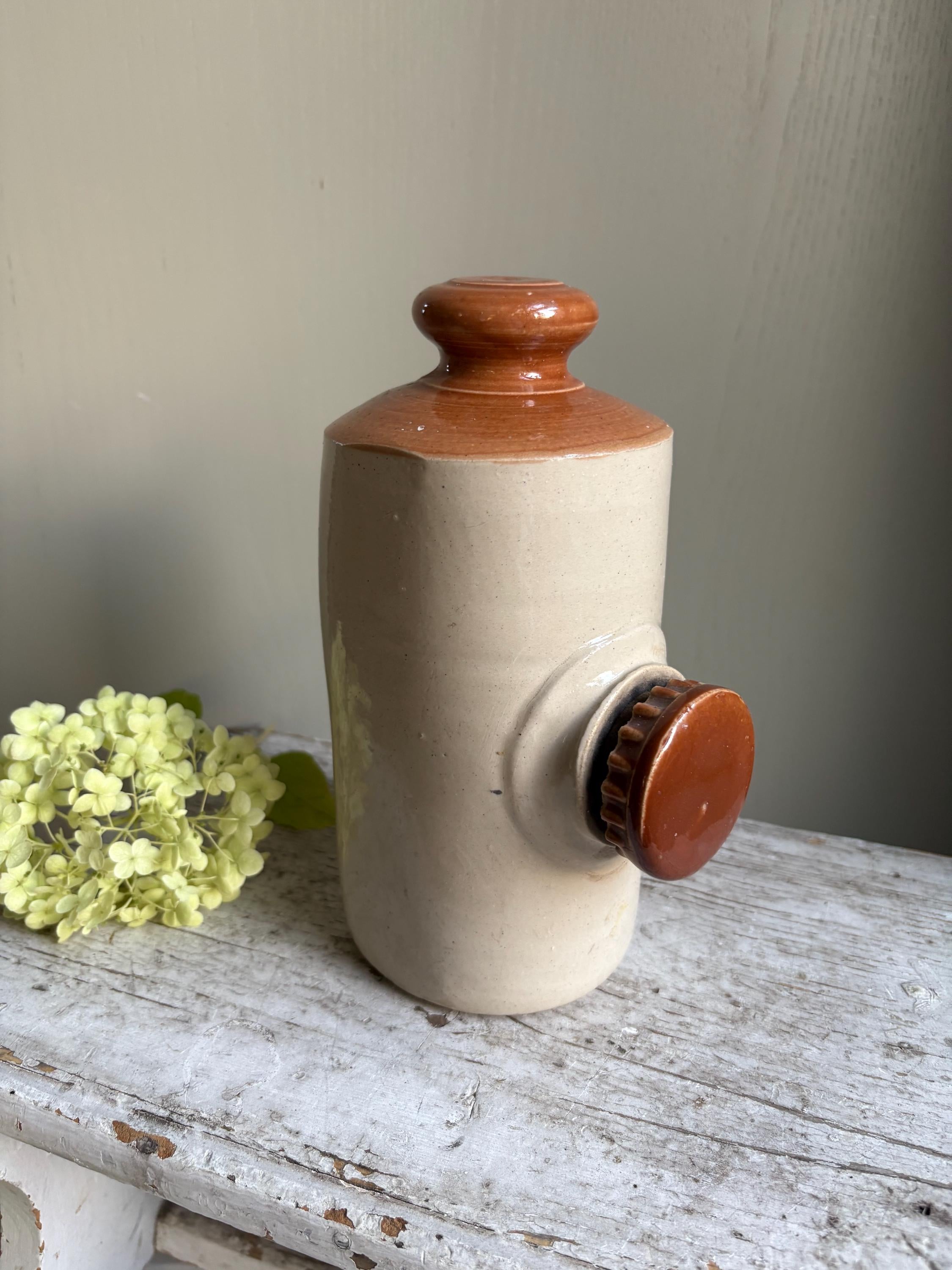 Small Stoneware Hot Waterbottle, Collectable Bottles.