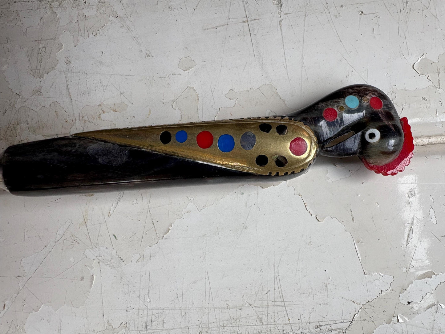 Vintage Jezzine Bird Bottle Opener: Carved Phoenix, Brass Wings