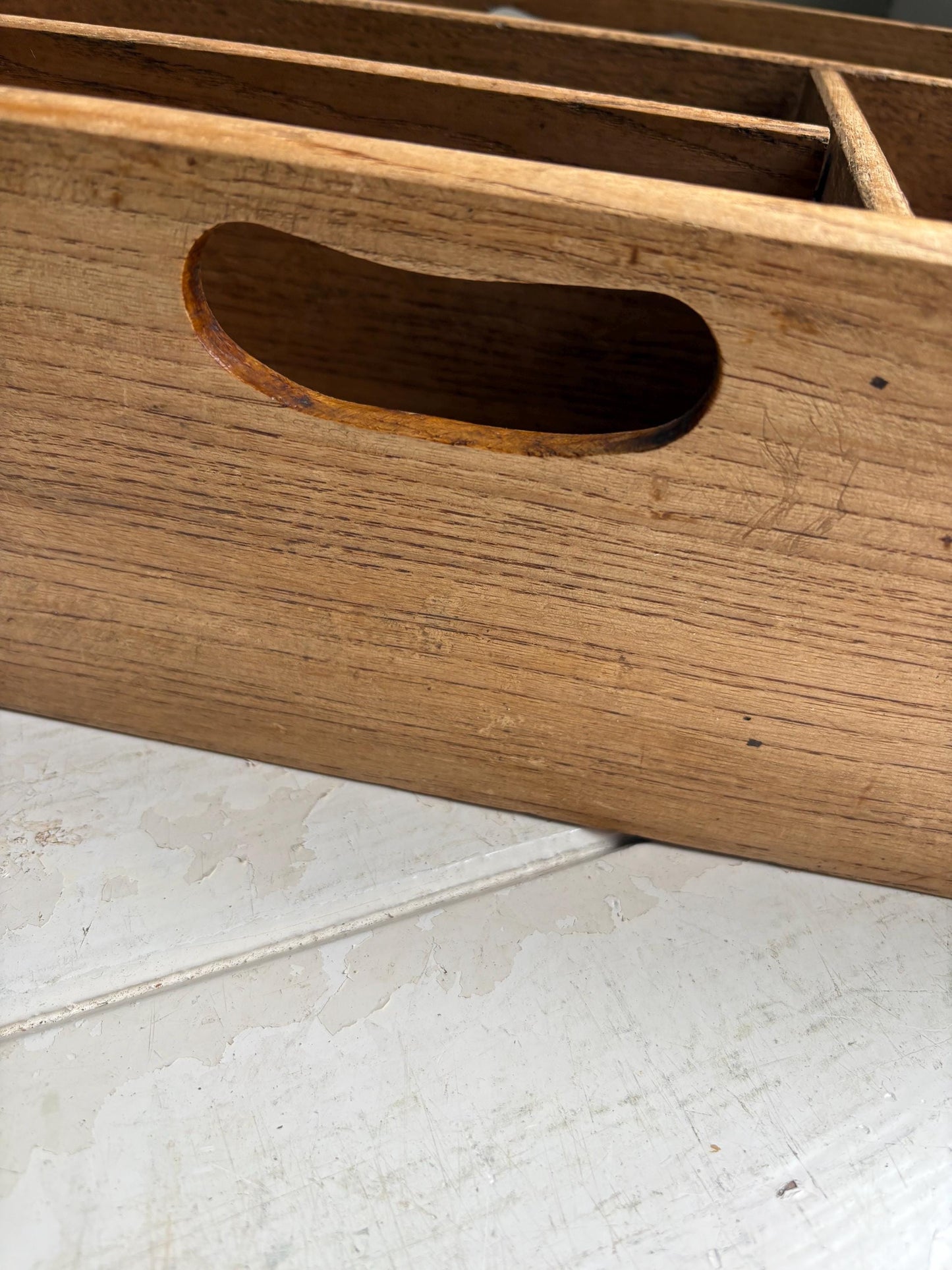 Deep Vintage Cutlery Tray, Cutlery Holder, Shelves.