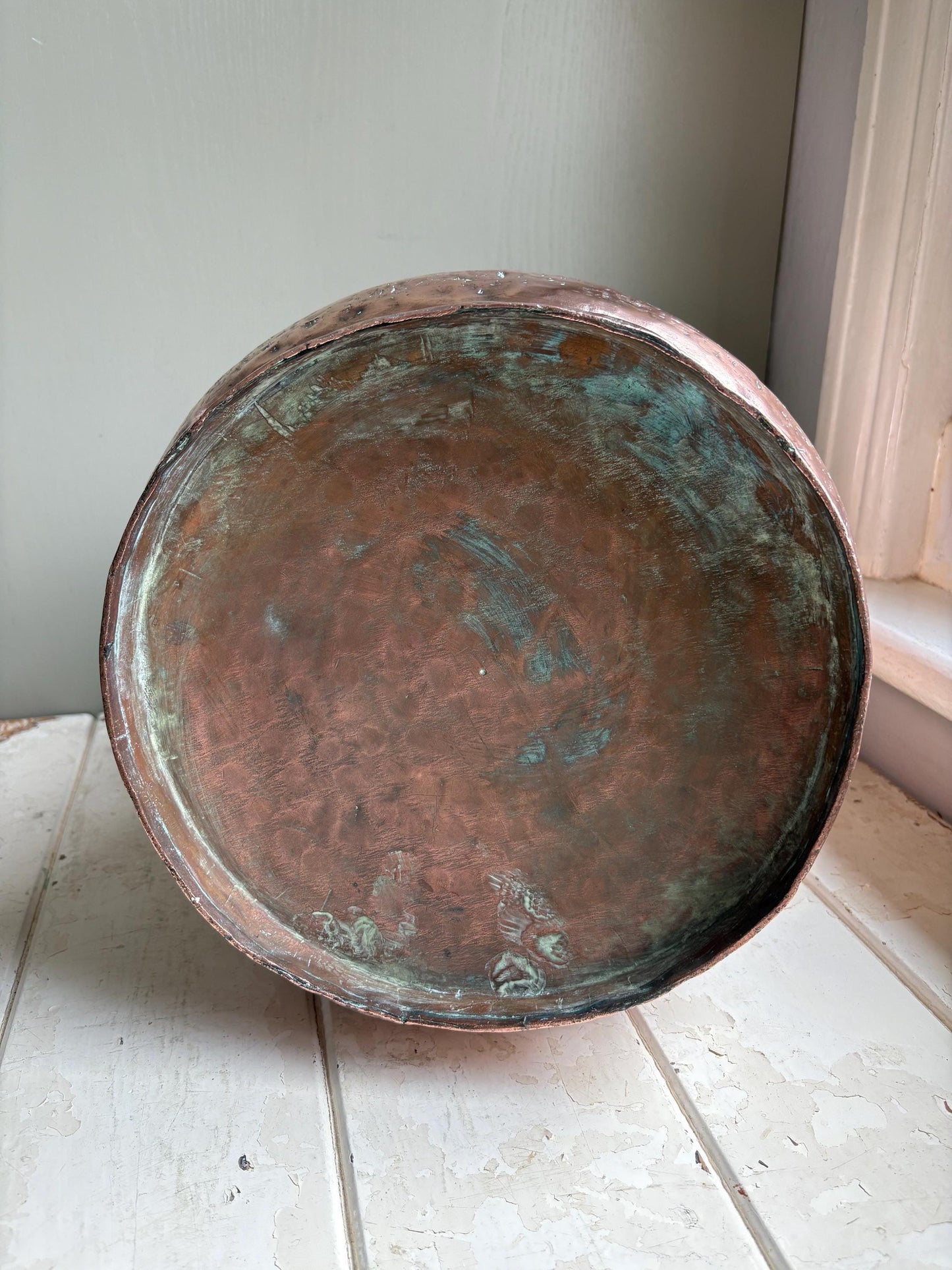 Antique Copper Milk Bucket, Well Bucket -Rustic Decor.