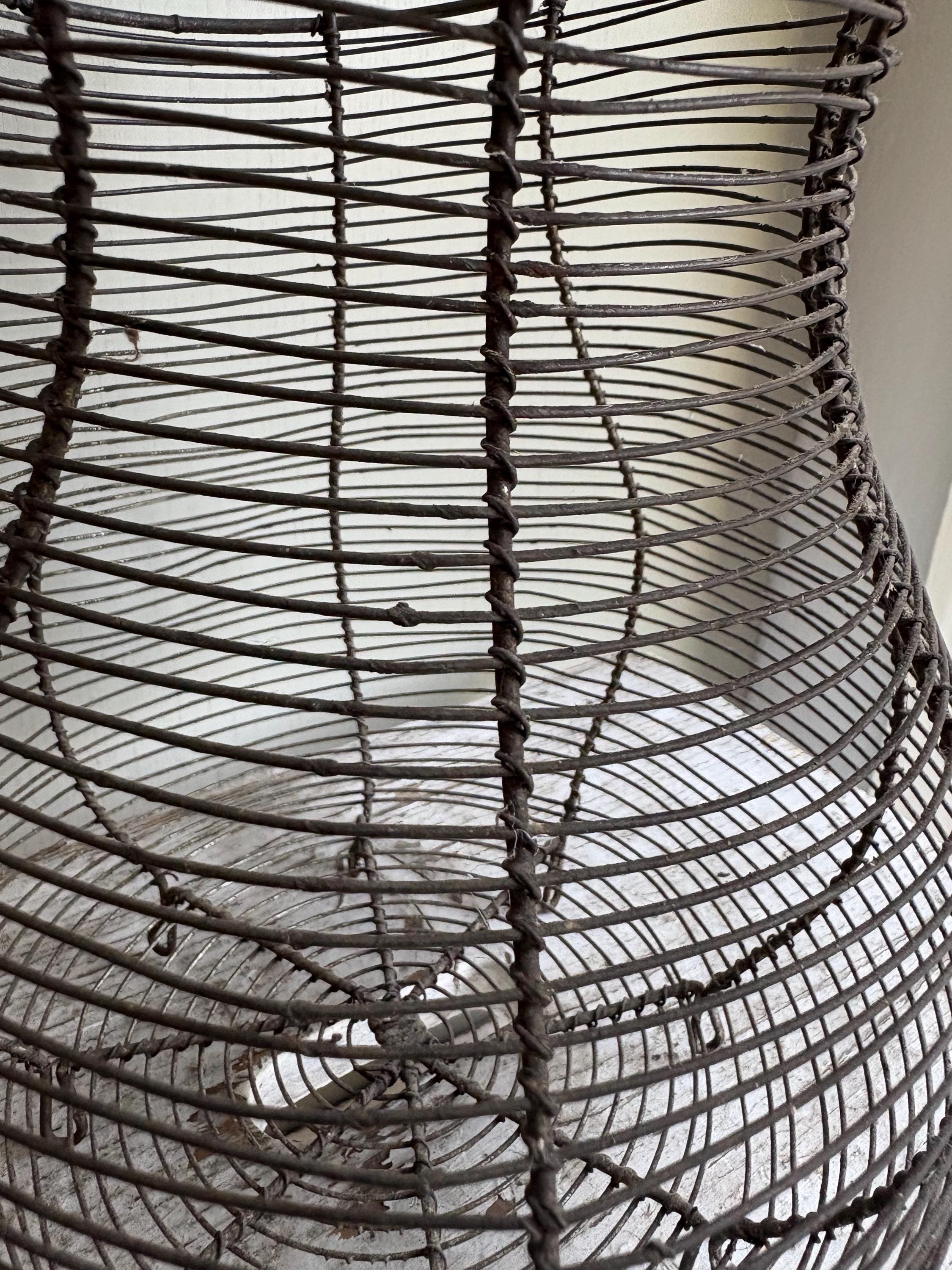 Vintage Wire Egg Basket: Rustic Farmhouse Kitchen Decor