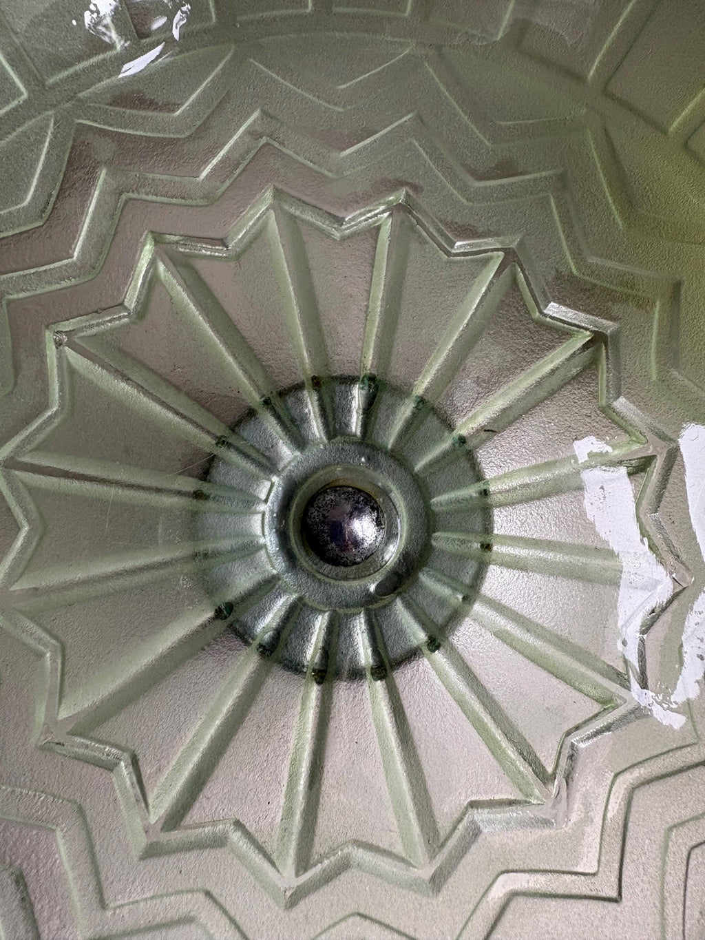 Vintage Footed Green Glass Pedestal Bowl