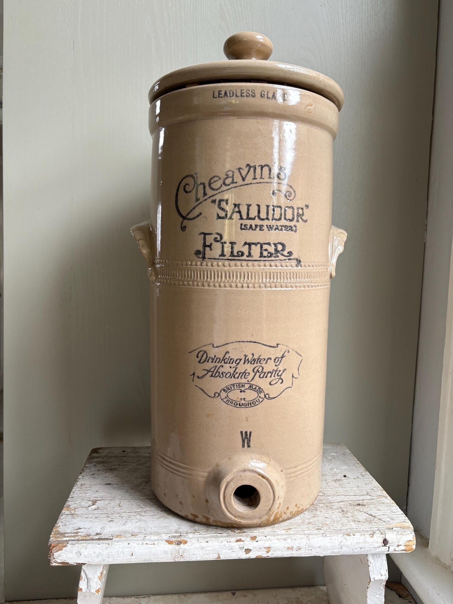 Antique Cheavins Safe Water Filter, Antique Stoneware - Kitchenalia