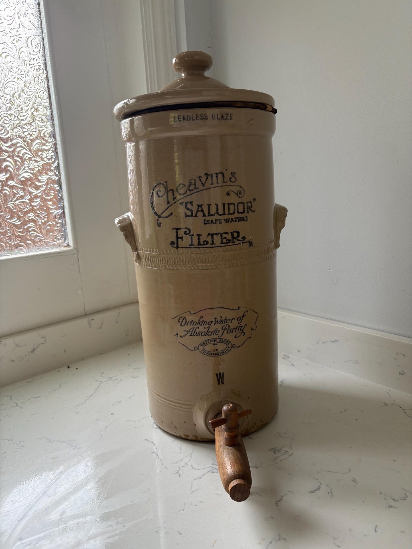 Antique Cheavins Safe Water Filter, Antique Stoneware - Kitchenalia