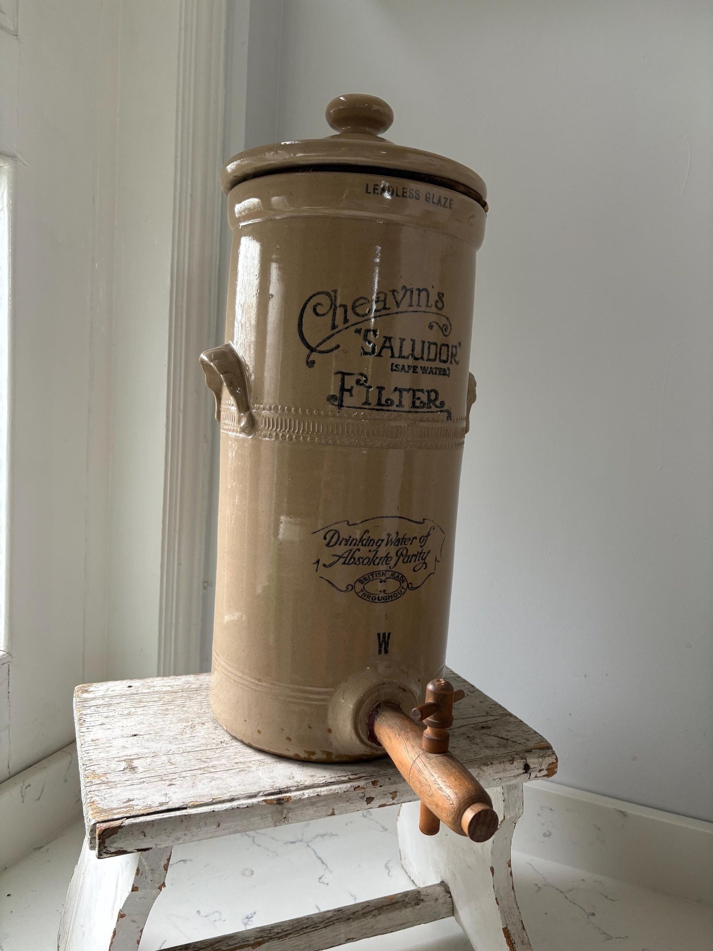 Antique Cheavins Safe Water Filter, Antique Stoneware - Kitchenalia