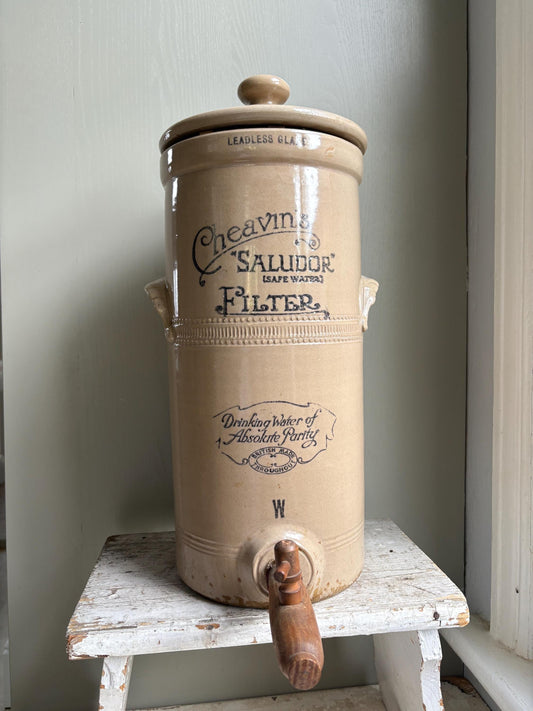 Antique Cheavins Safe Water Filter, Antique Stoneware - Kitchenalia