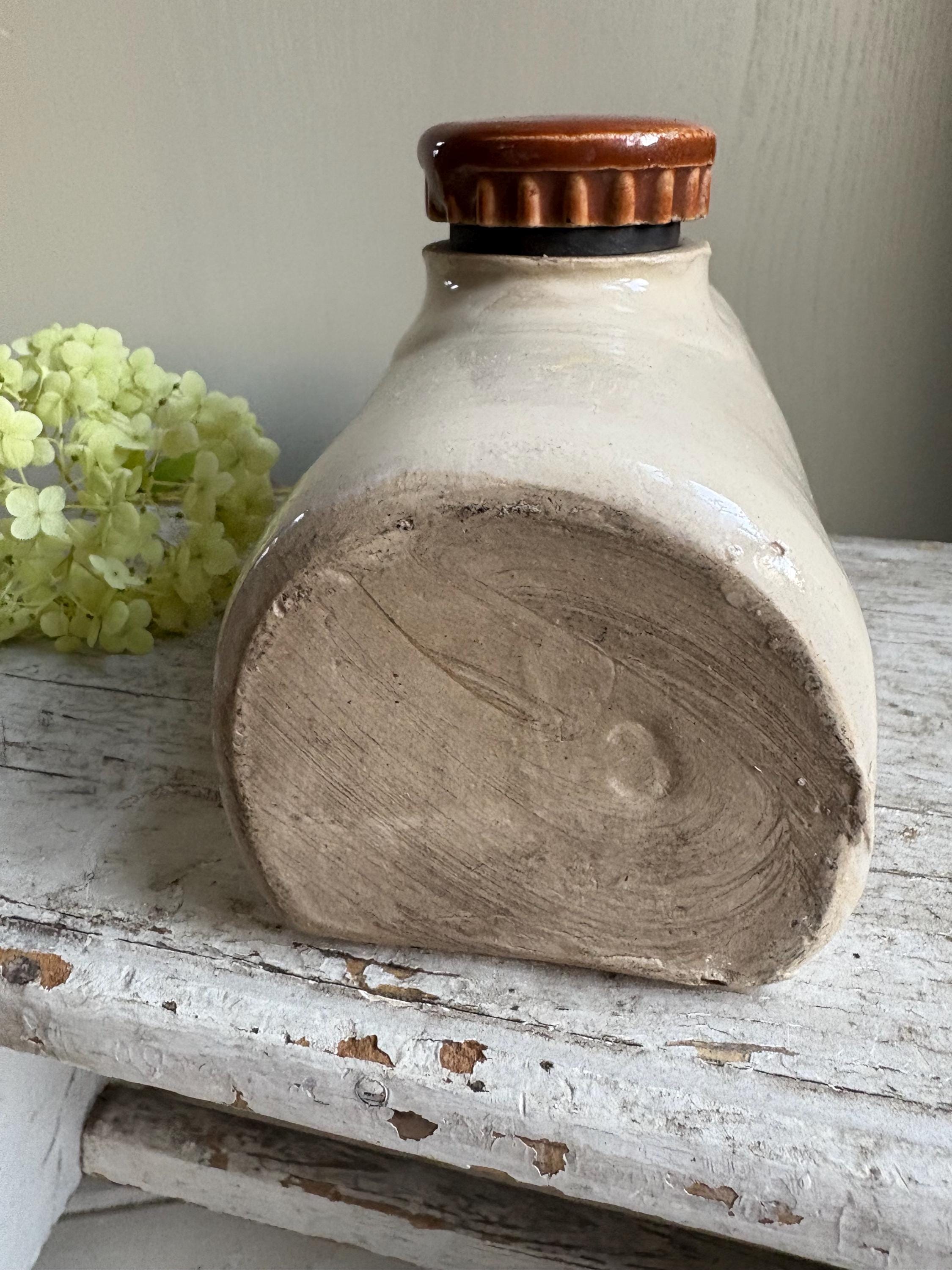 Small Stoneware Hot Waterbottle, Collectable Bottles.