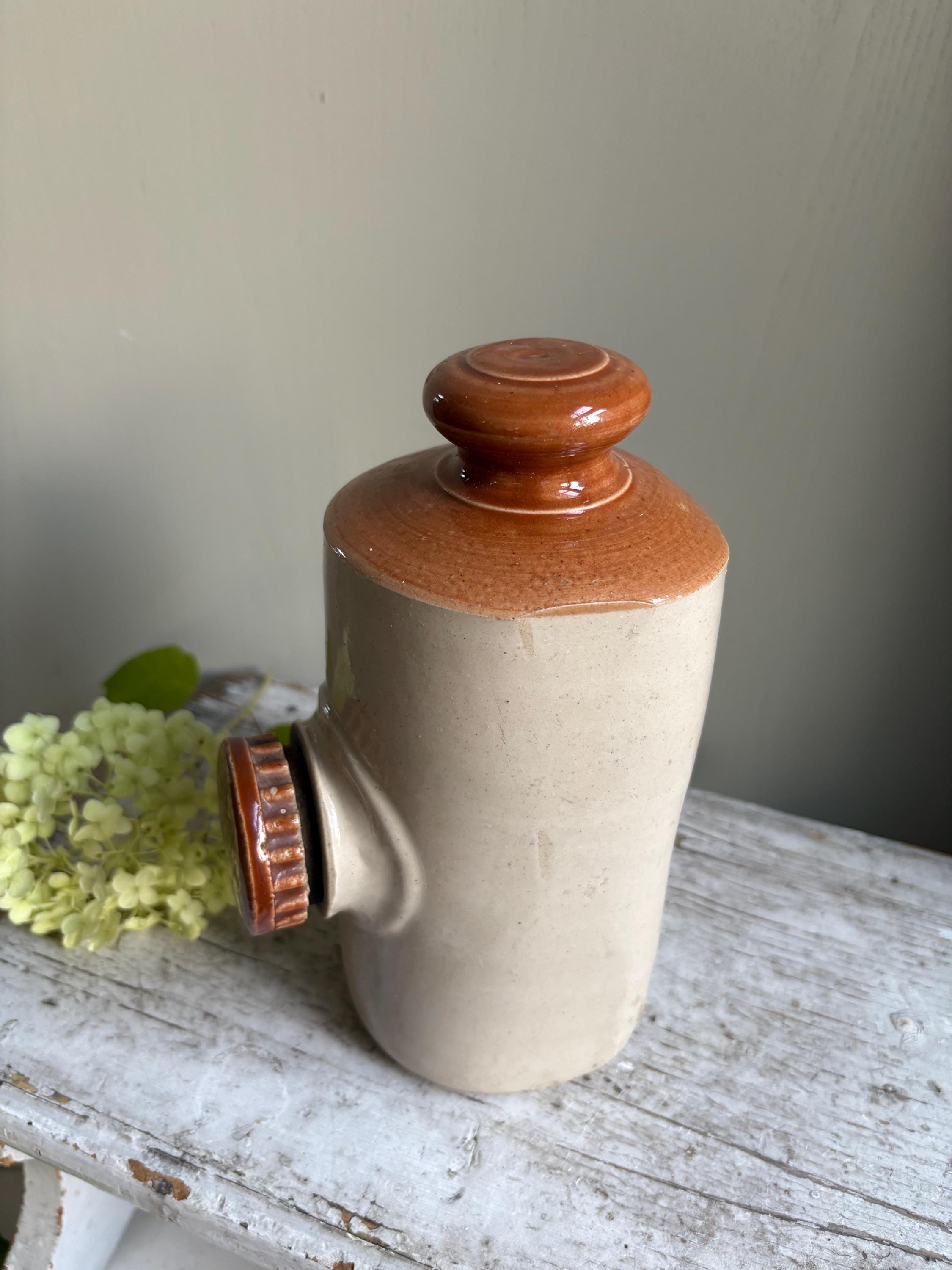 Small Stoneware Hot Waterbottle, Collectable Bottles.