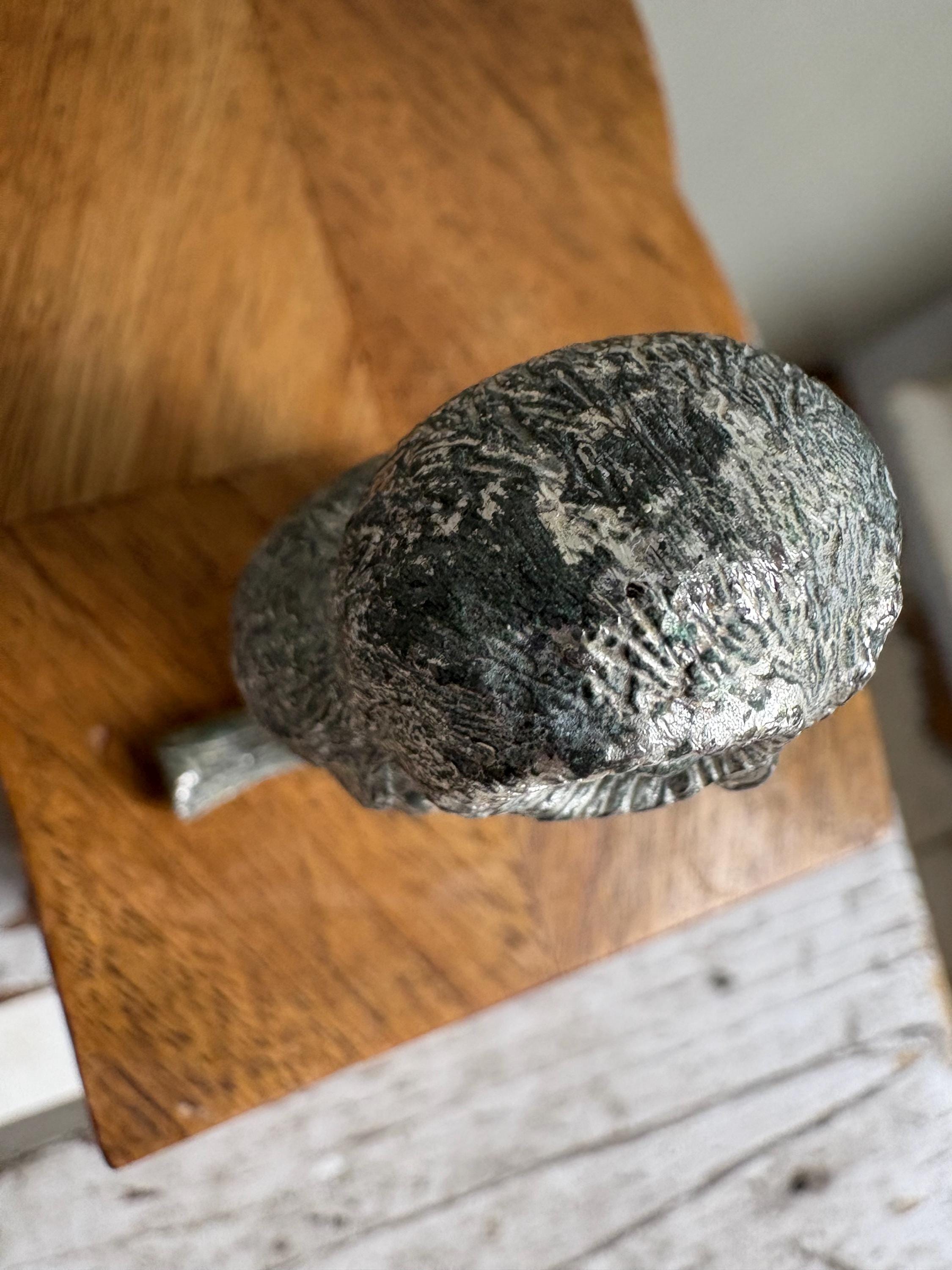 Owl Ornament, Vintage White Metal Owl