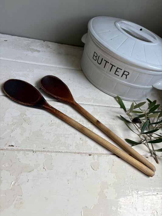 Pair of Old Wooden Spoons