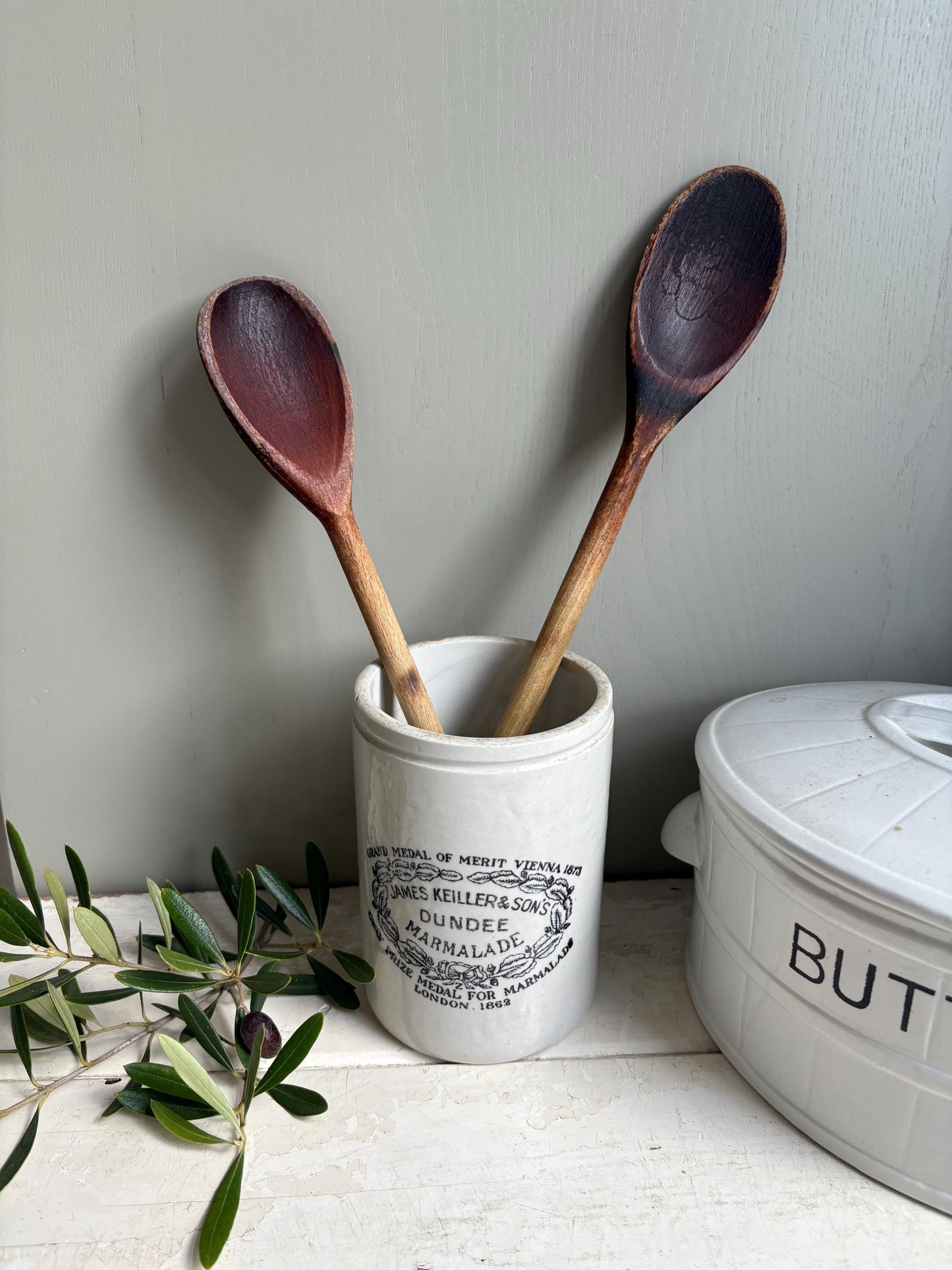 Pair of Old Wooden Spoons