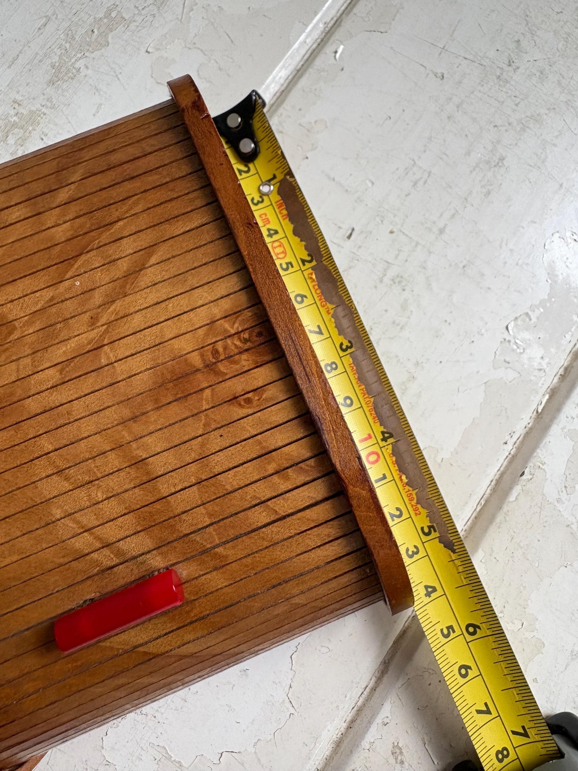 Roll Top Trinket Box: Tambour Sliding Lid, Vintage Decorative Box