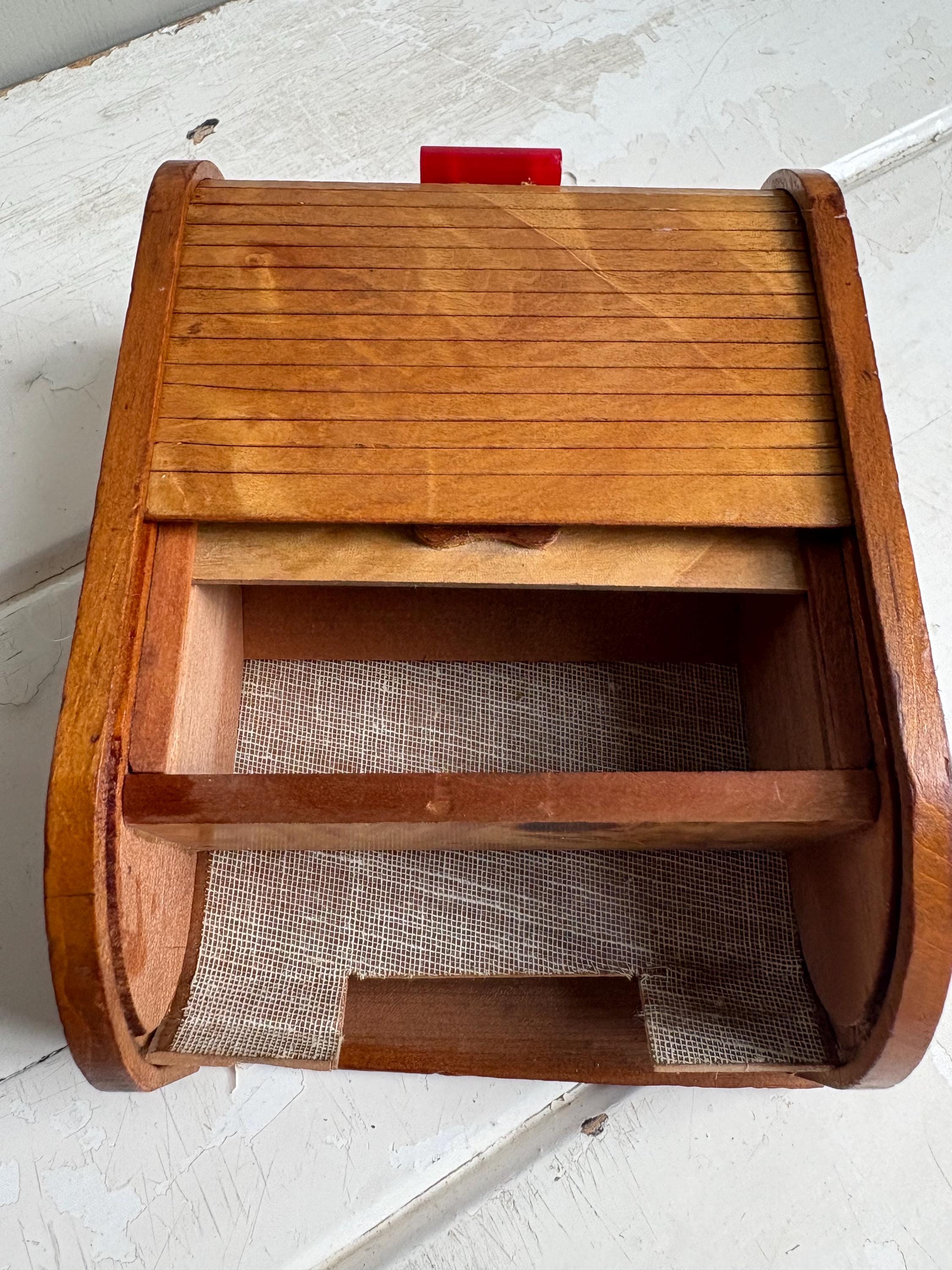 Roll Top Trinket Box: Tambour Sliding Lid, Vintage Decorative Box