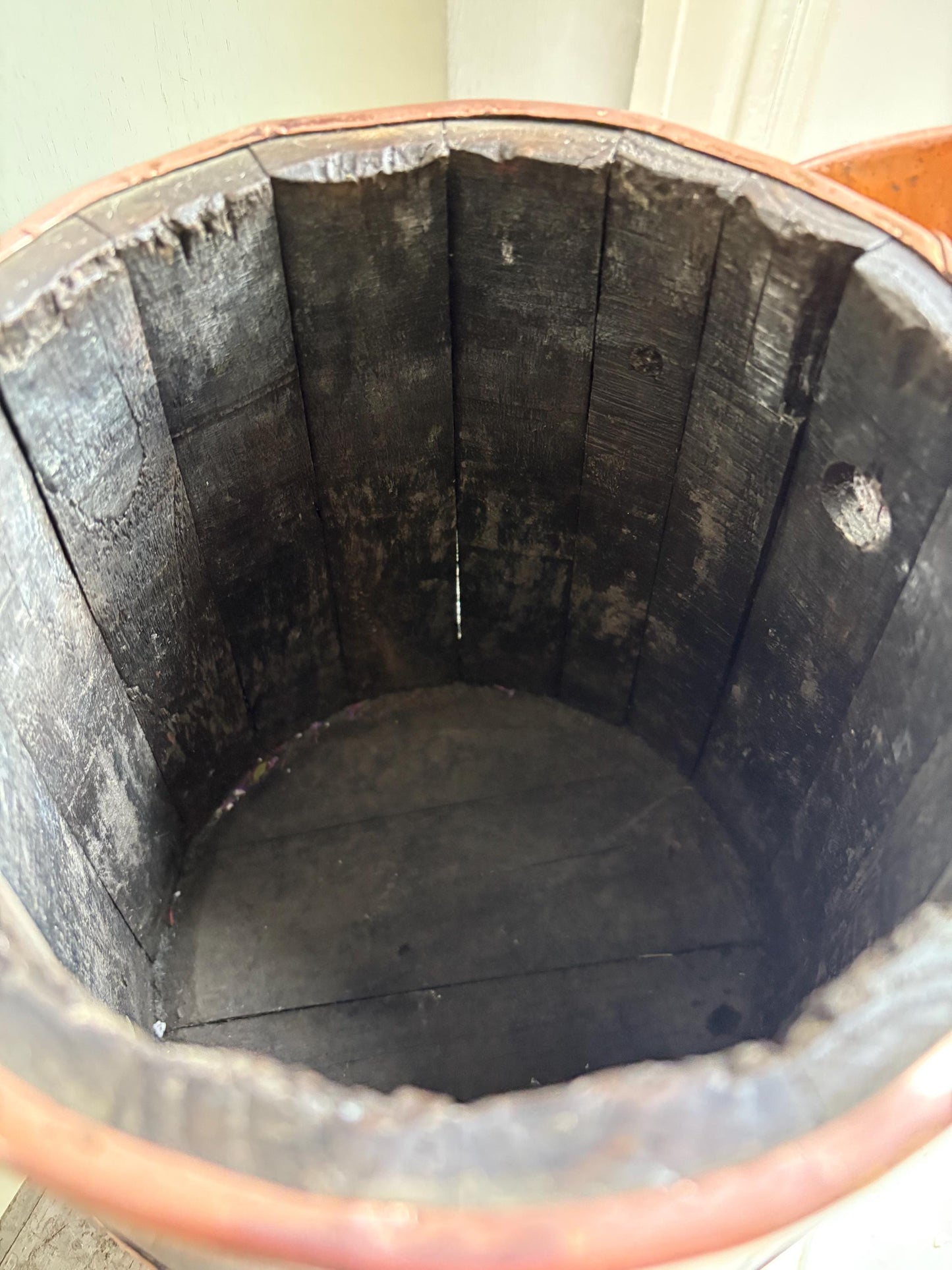 Coopered Oak and Copper Cider Jug, Ale Jug