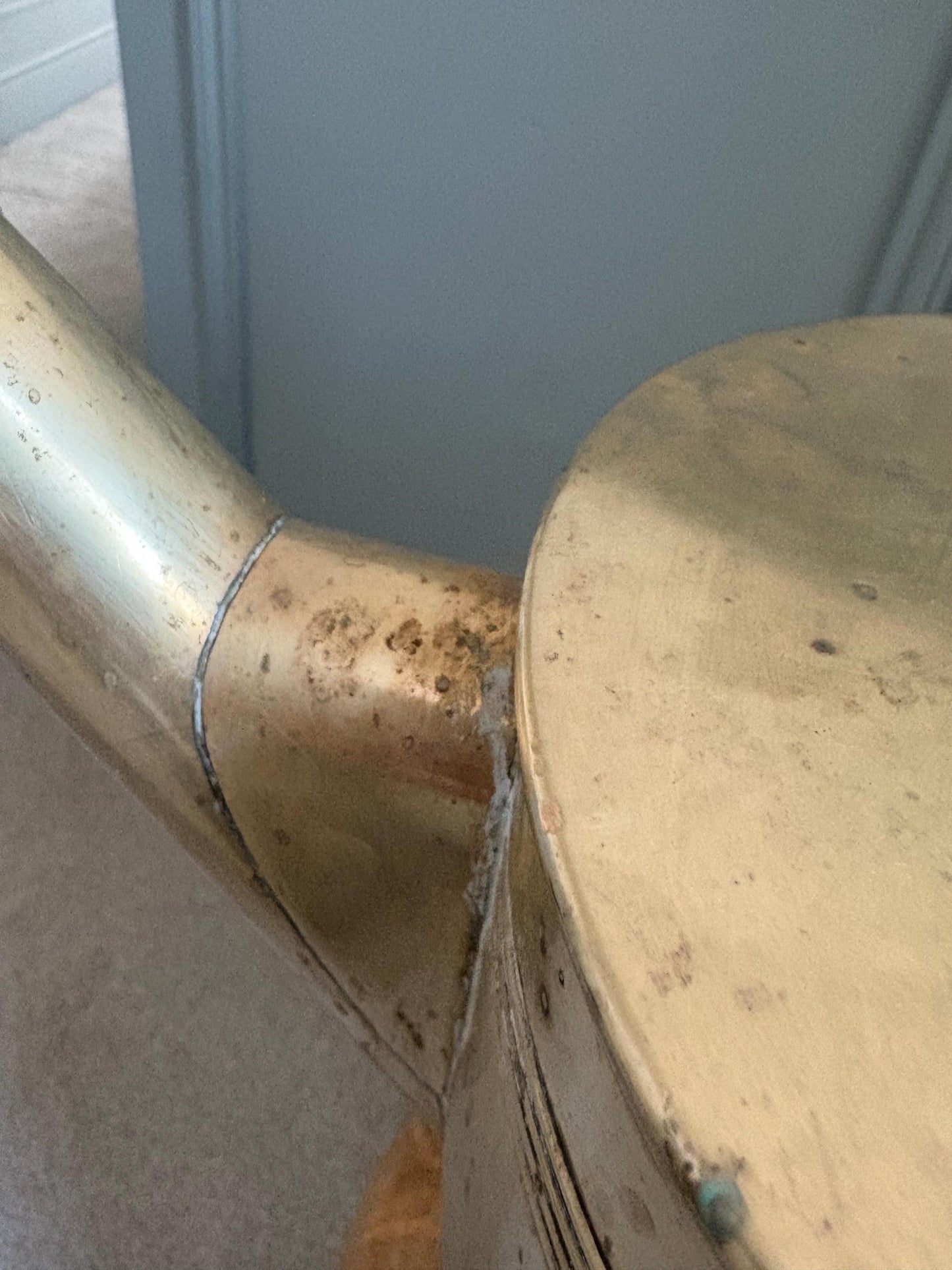 Very Large Brass Hot Water Carrier: Victorian Edwardian Watering Can