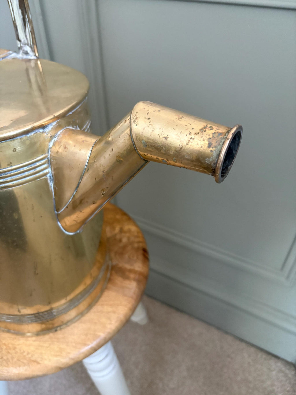 Very Large Brass Hot Water Carrier: Victorian Edwardian Watering Can