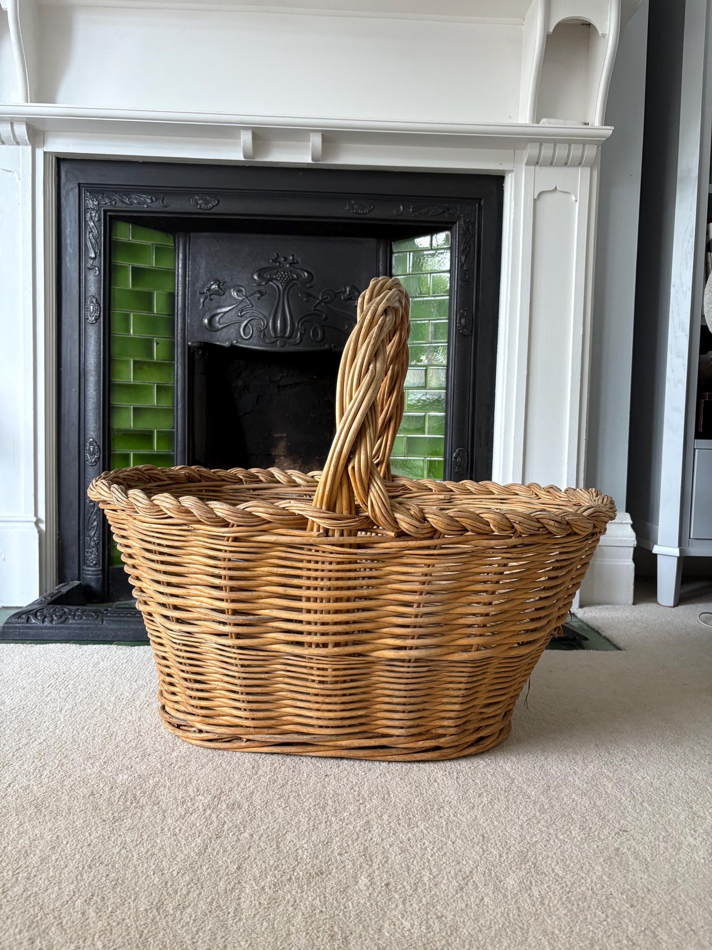 Really Large Wicker Basket, Storage Basket, Country House Decor