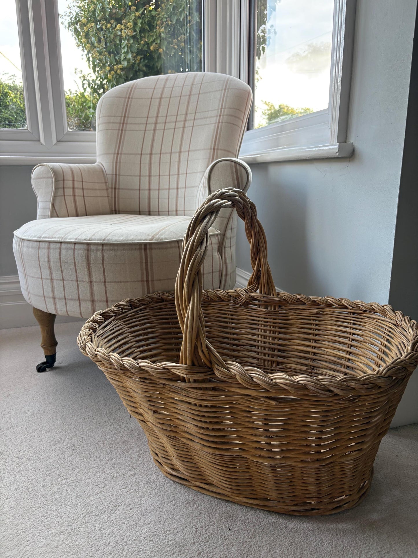 Really Large Wicker Basket, Storage Basket, Country House Decor