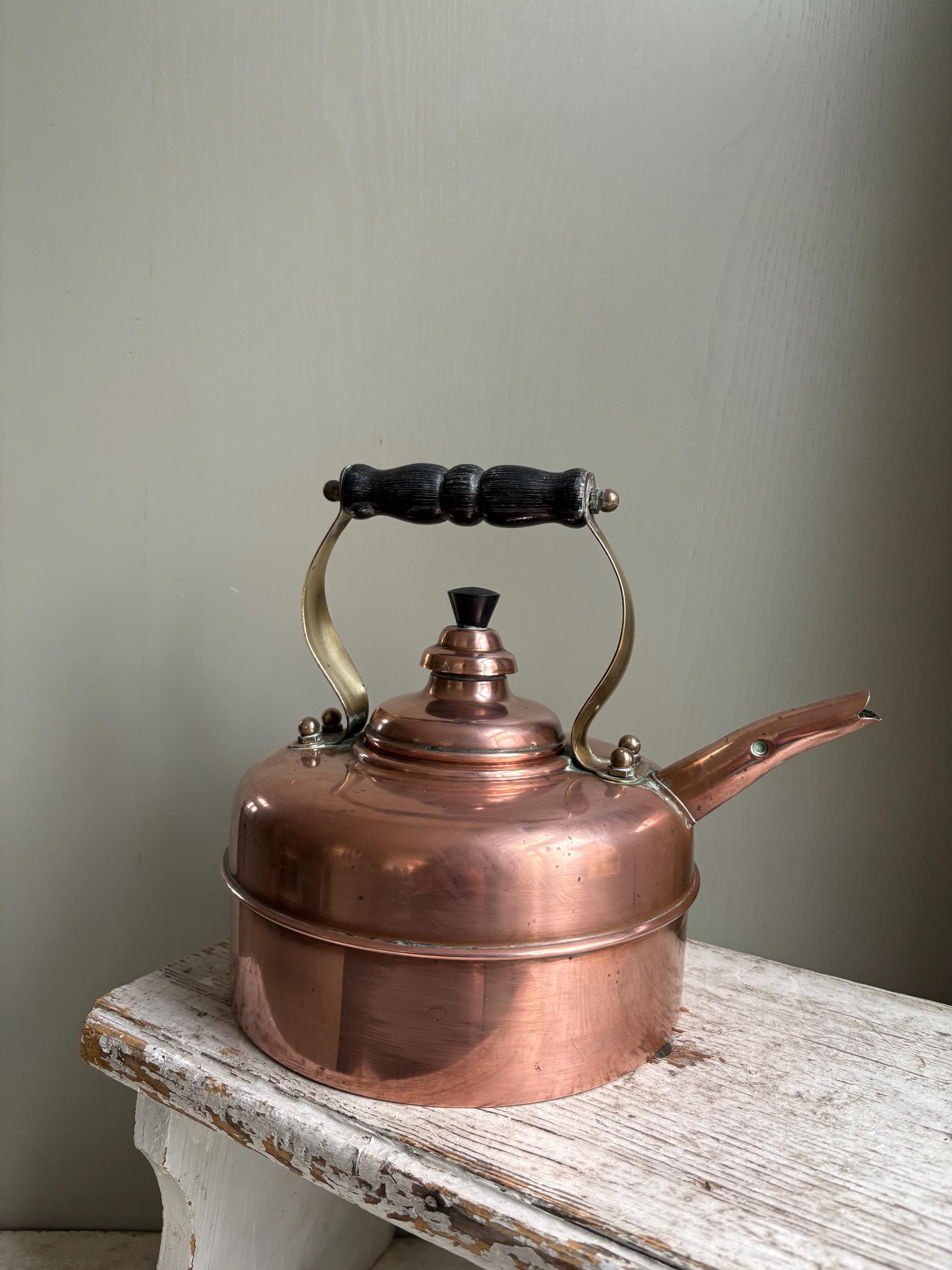 Copper Whistling Kettle, Simplex Kettle, Kitchenalia