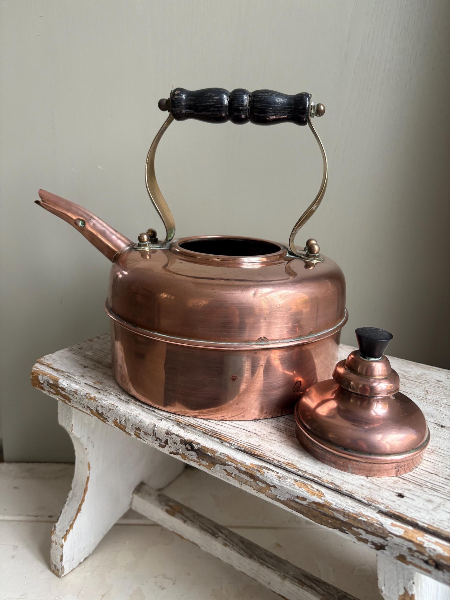 Copper Whistling Kettle, Simplex Kettle, Kitchenalia