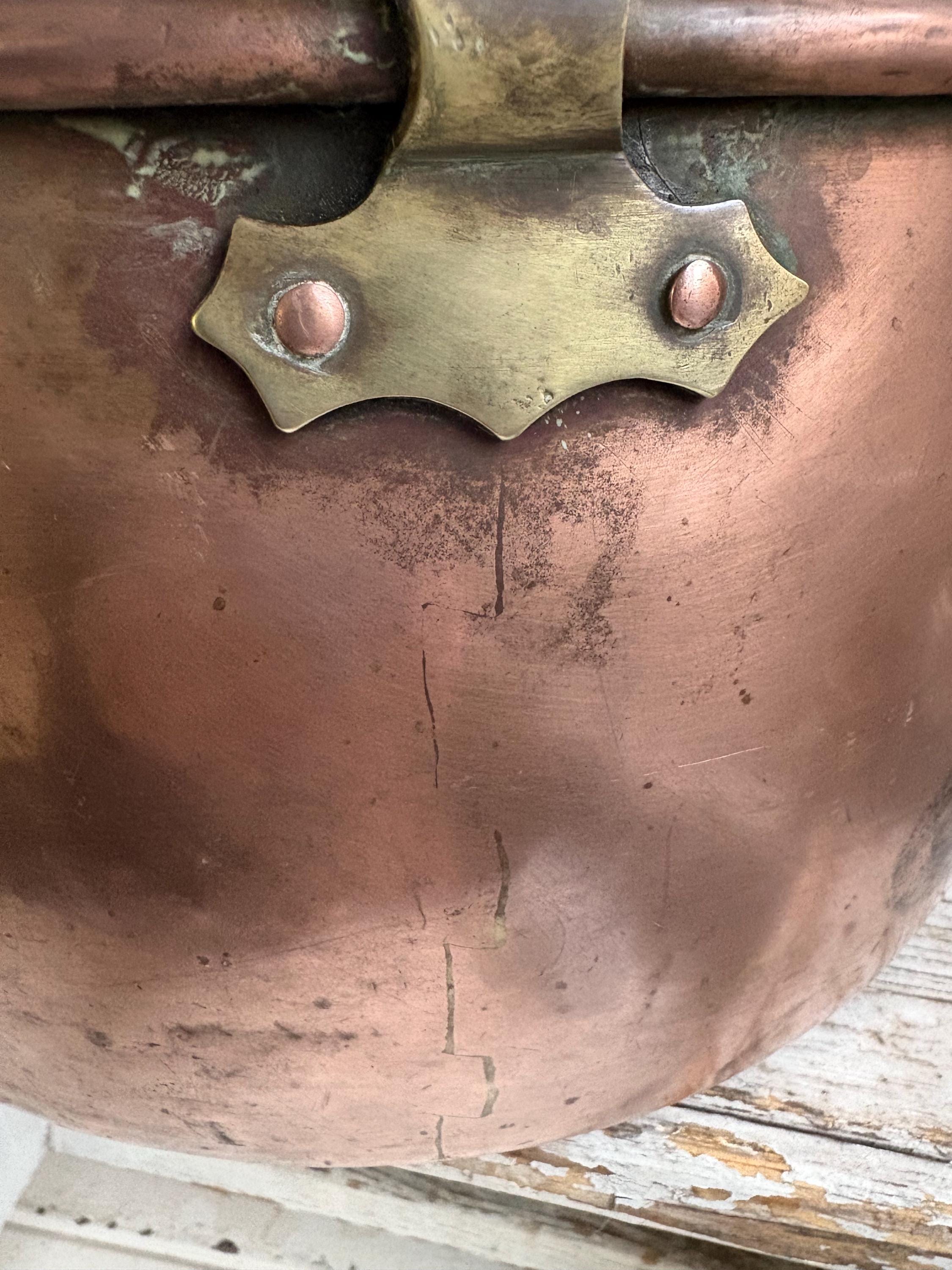 Copper Cauldron, Log Bucket, Vintage Copper Pot