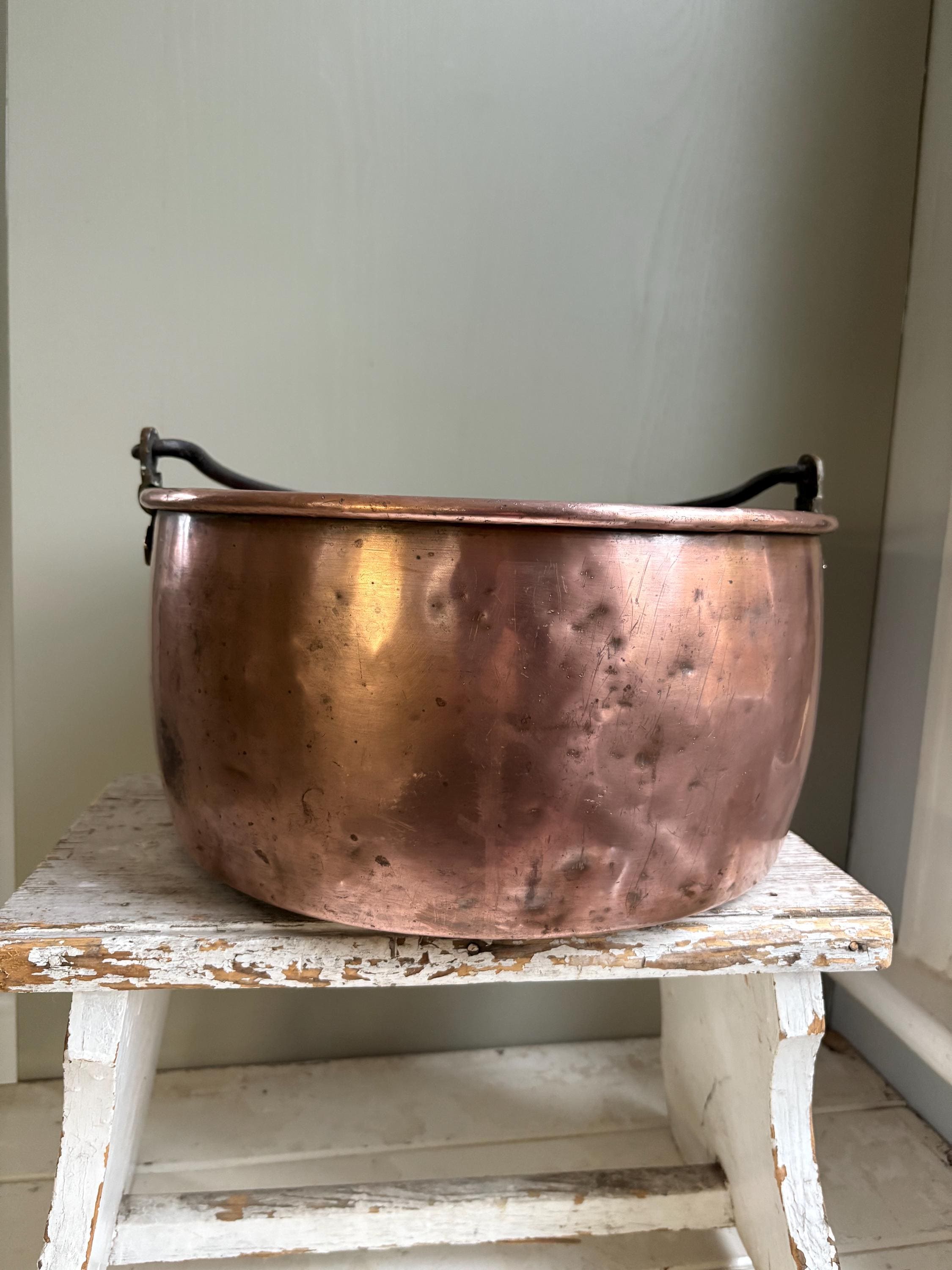 Copper Cauldron, Log Bucket, Vintage Copper Pot