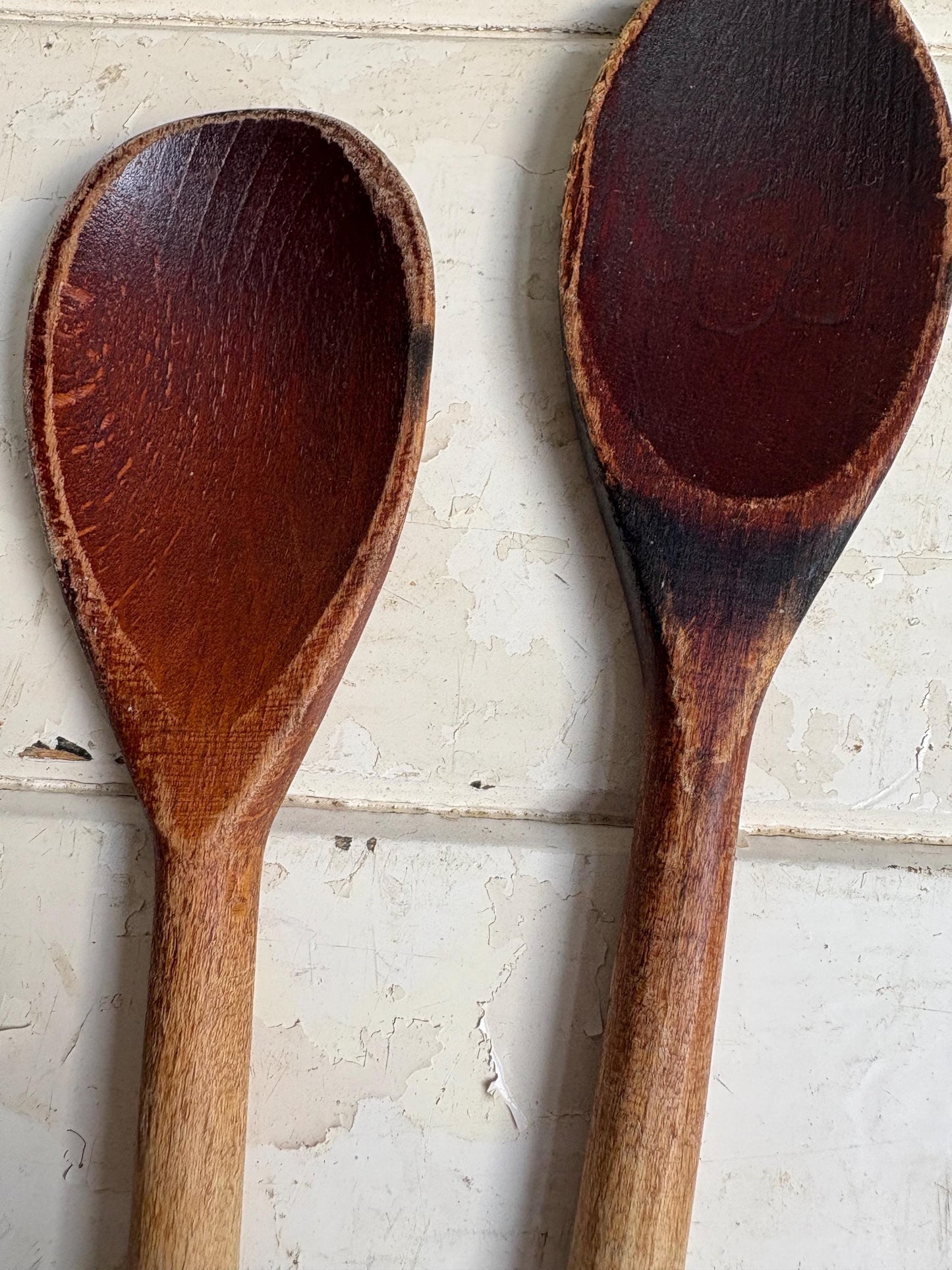 Pair of Old Wooden Spoons