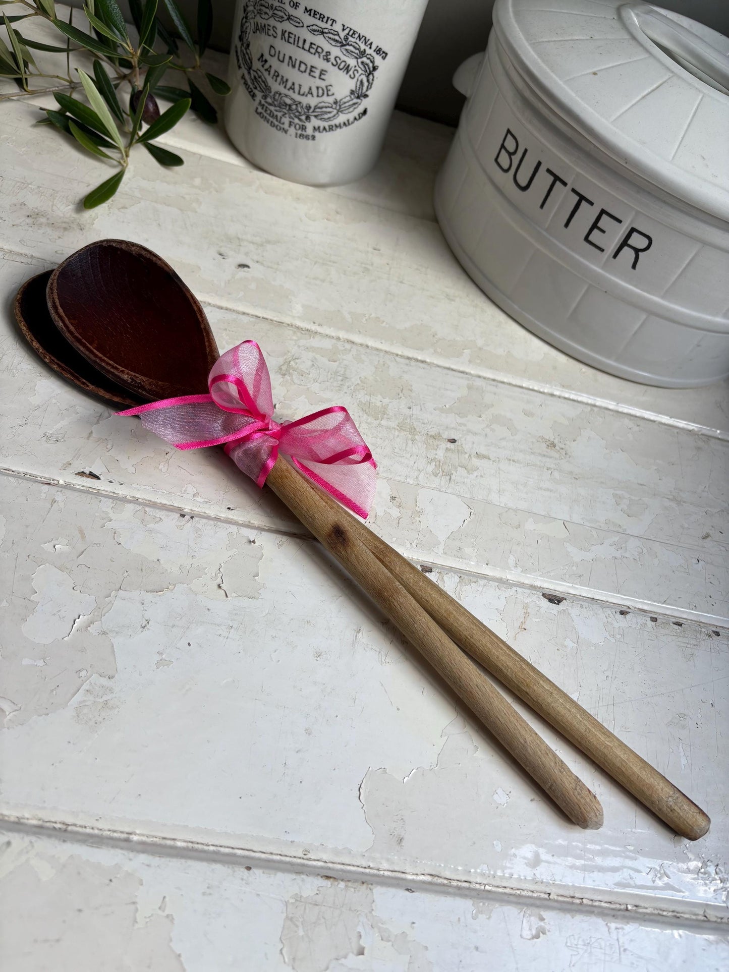 Pair of Old Wooden Spoons