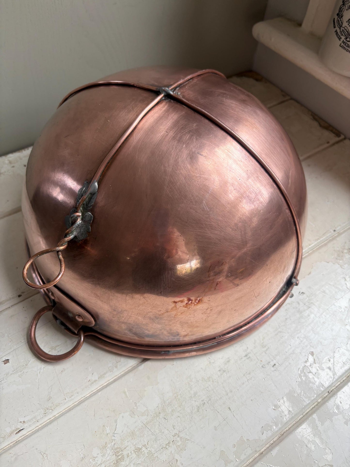 Large Copper Mixing Bowl, Vintage Kitchenalia