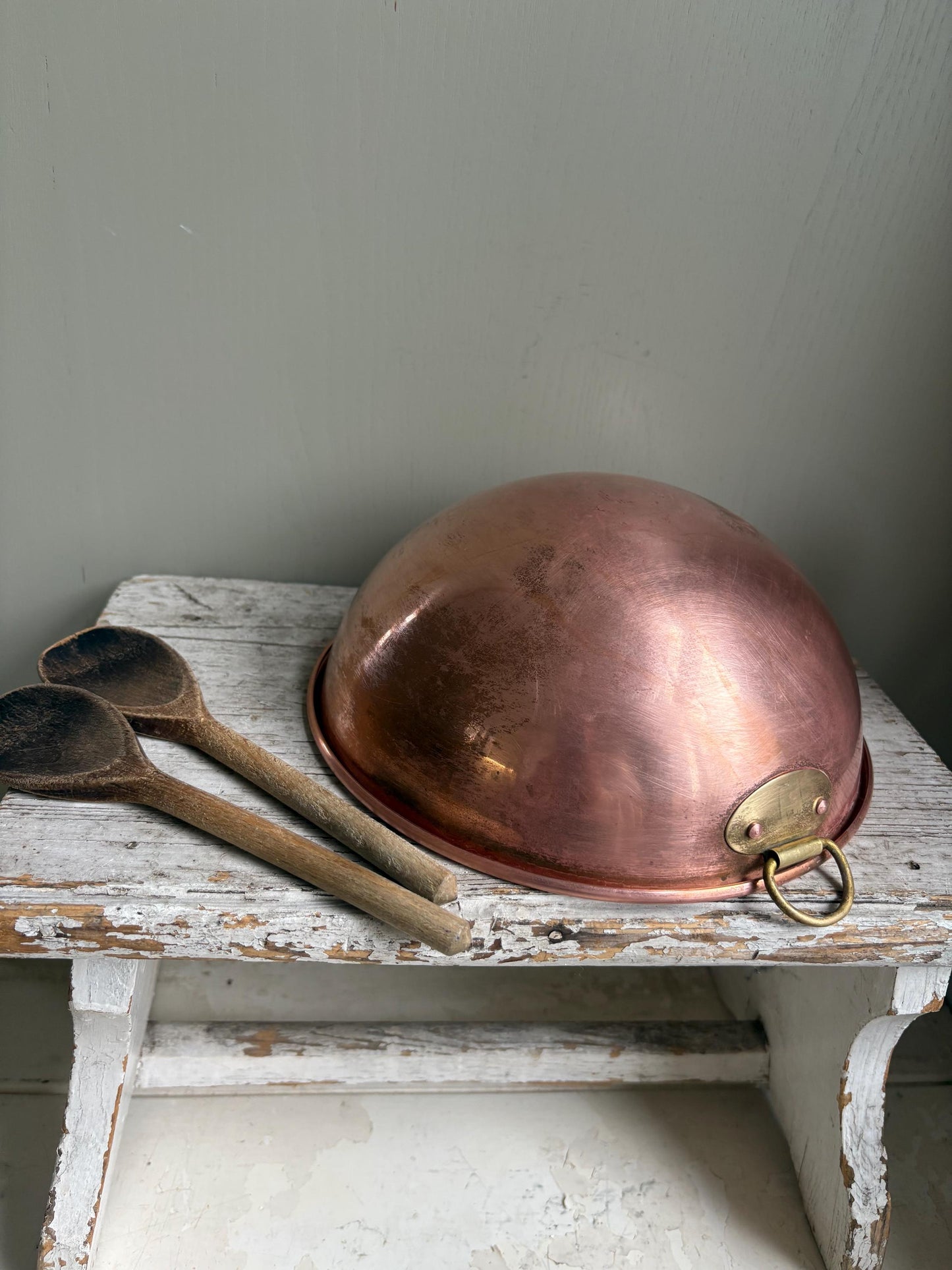 Vintage Copper Mixing Bowl, Kitchenalia