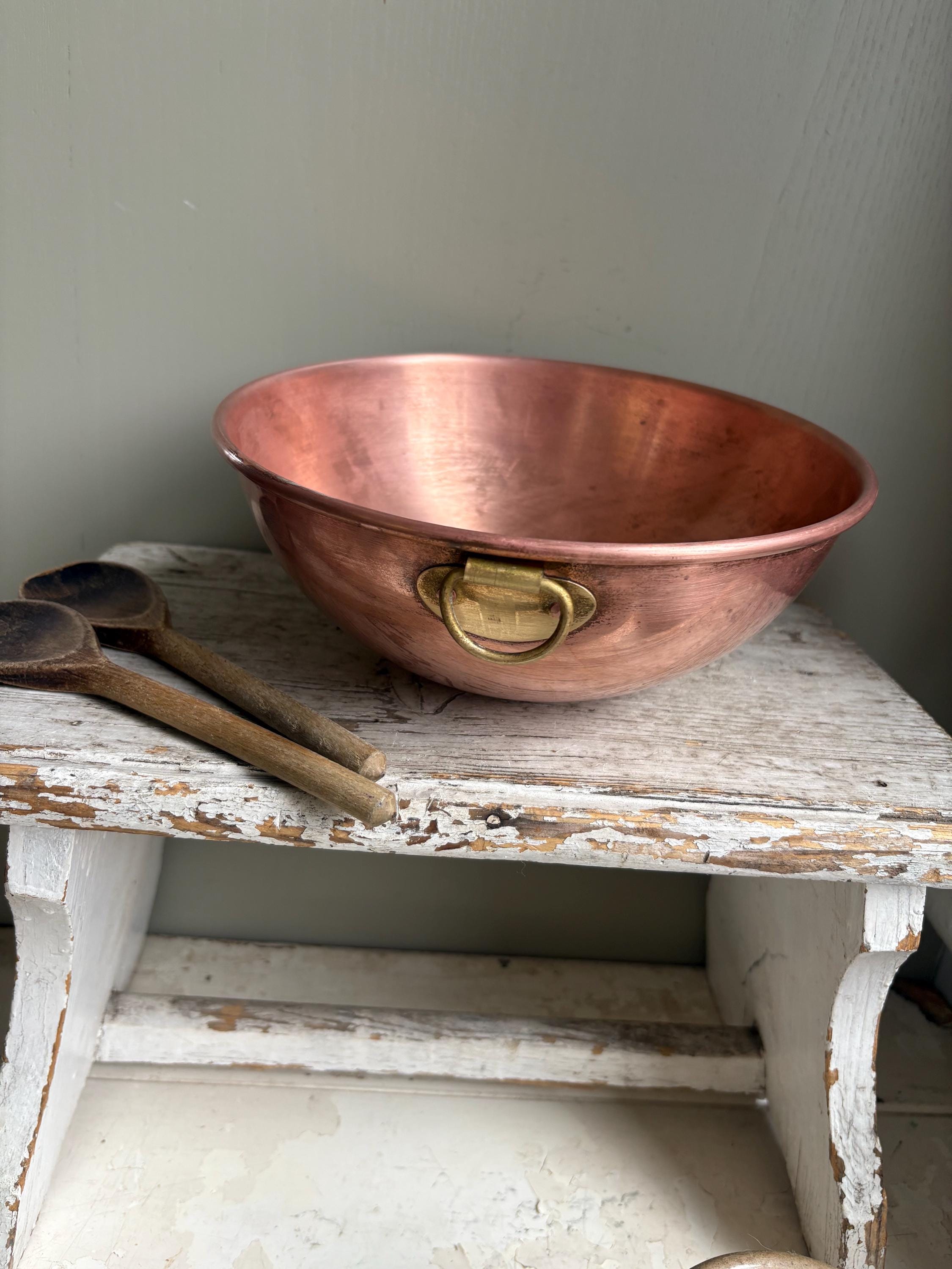 Vintage Copper Mixing Bowl, Kitchenalia