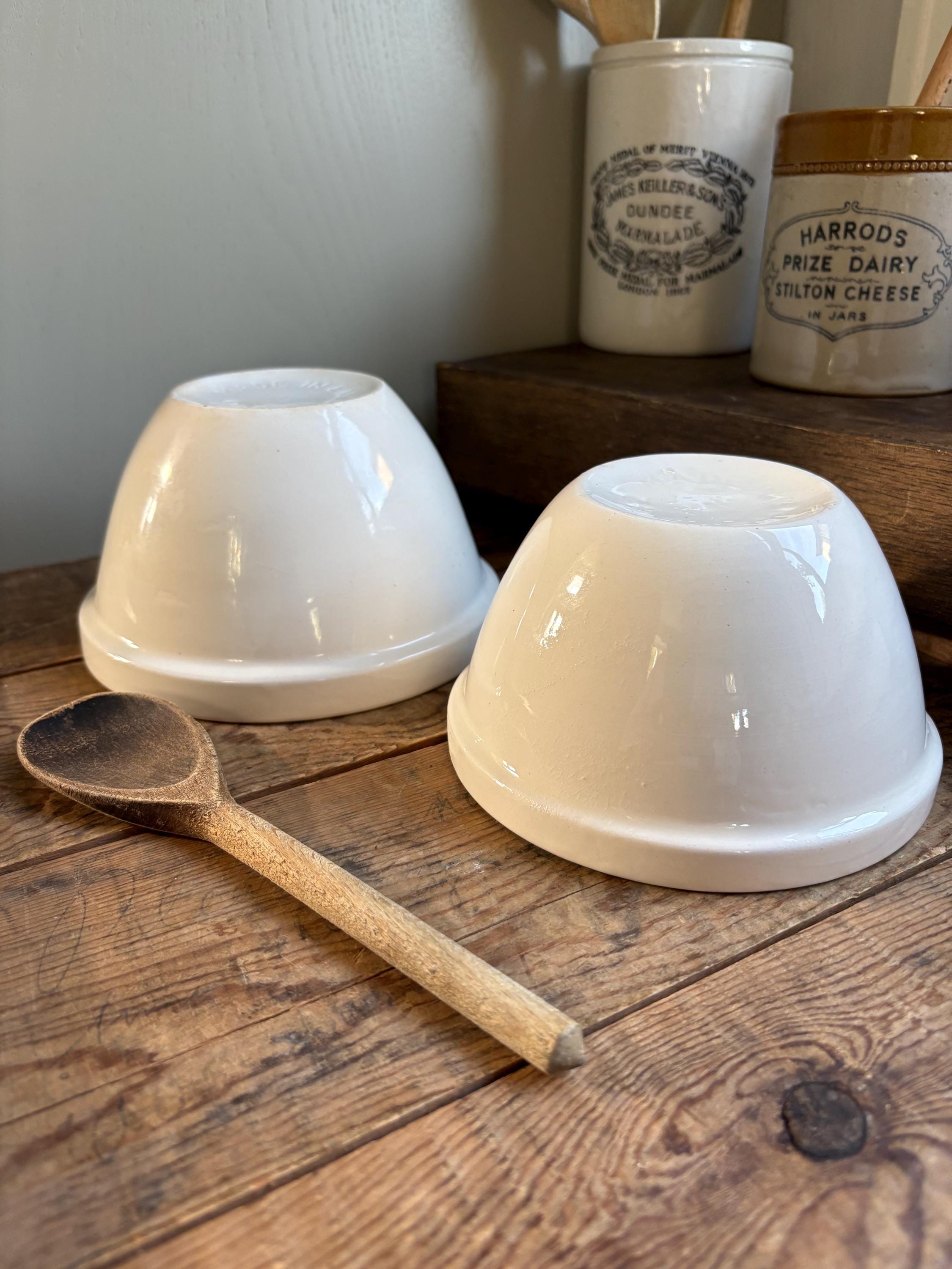 Set of Two Vintage Made in England Pudding Bowls: Kitchenalia