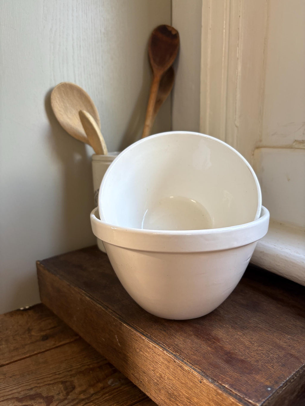 Set of Two Vintage Made in England Pudding Bowls: Kitchenalia