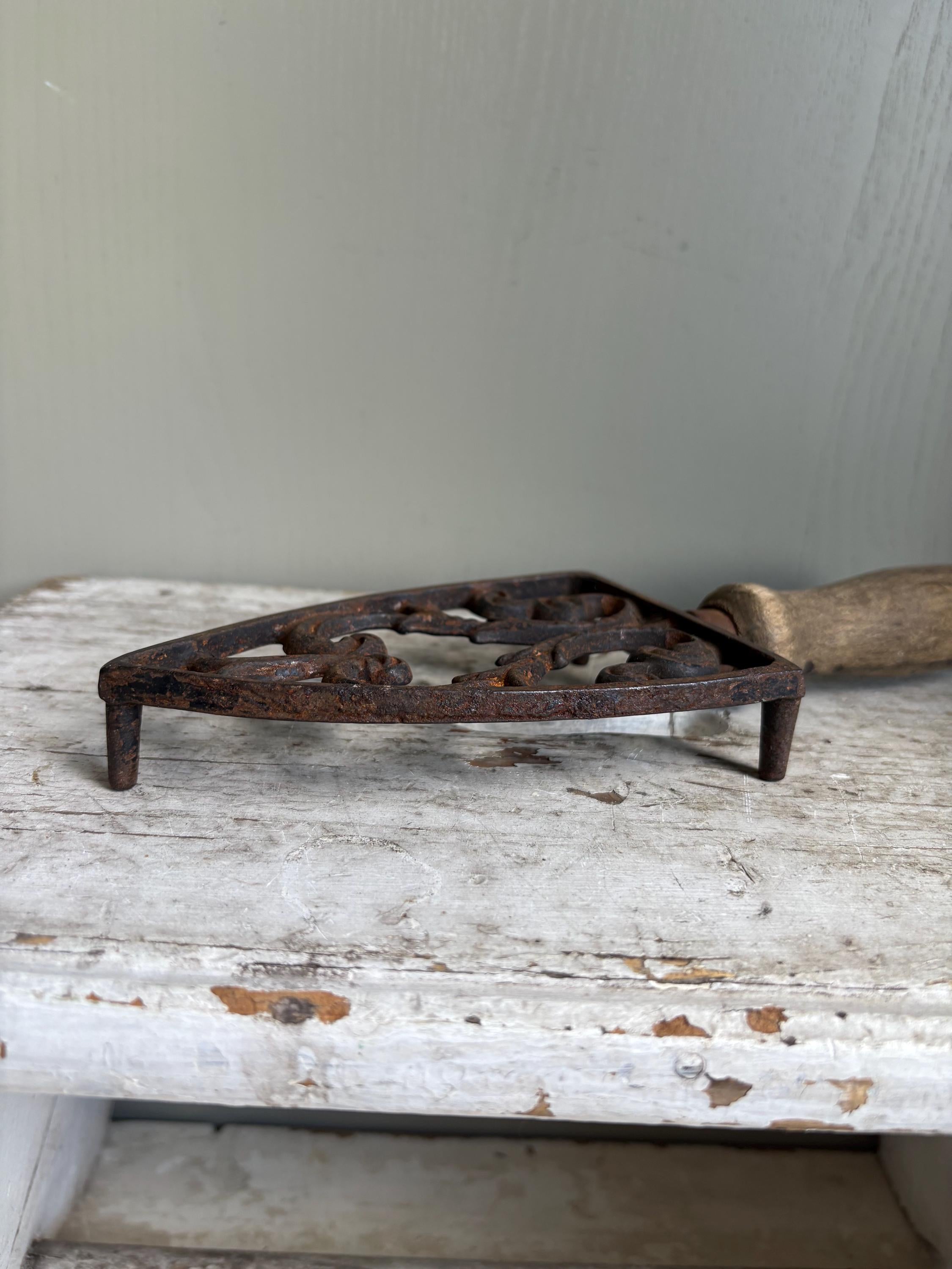 Antique Trivet, Fireside decor,Vintage Iron Stand.