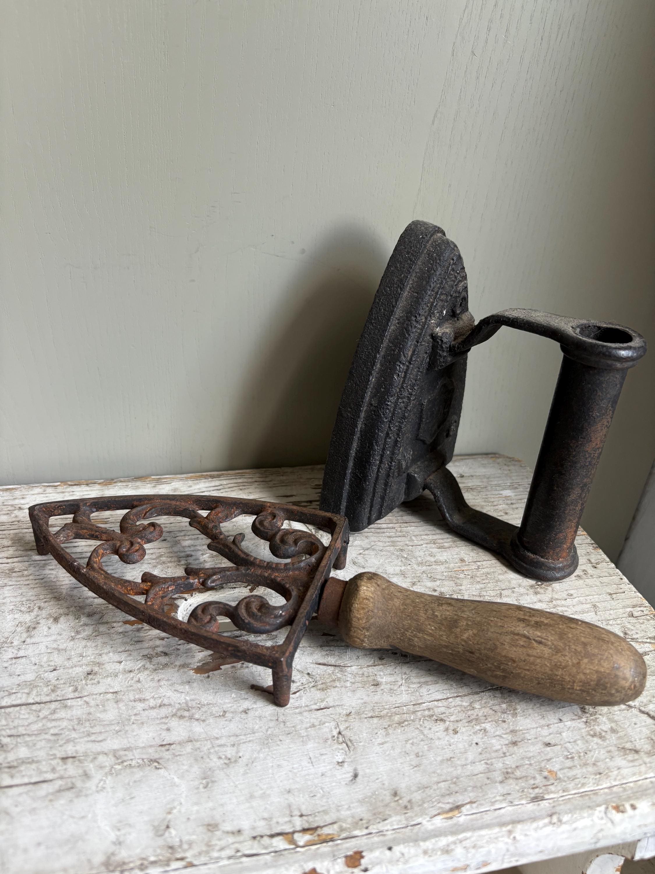 Antique Trivet, Fireside decor,Vintage Iron Stand.