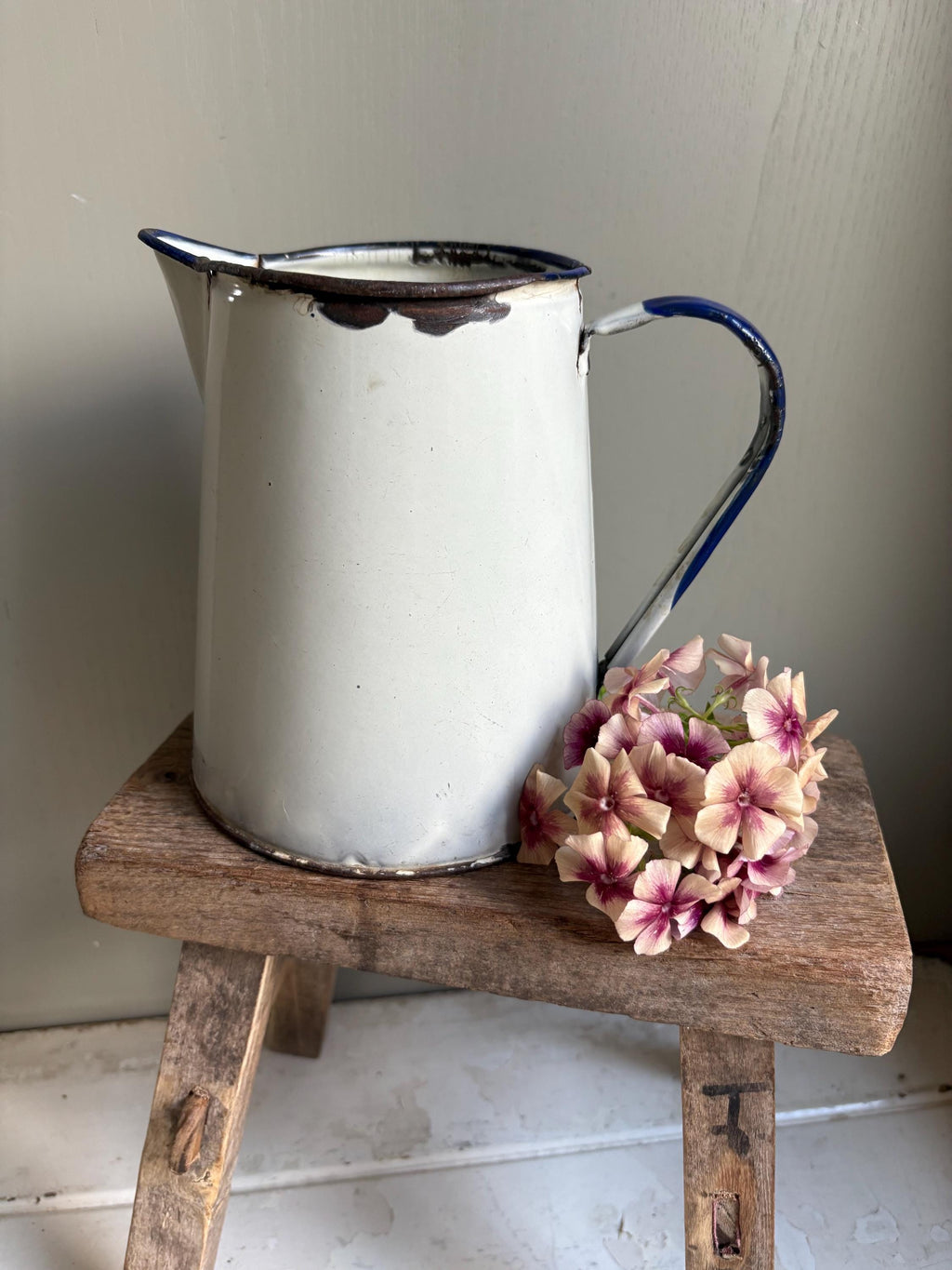 Vintage Enamel Jug.