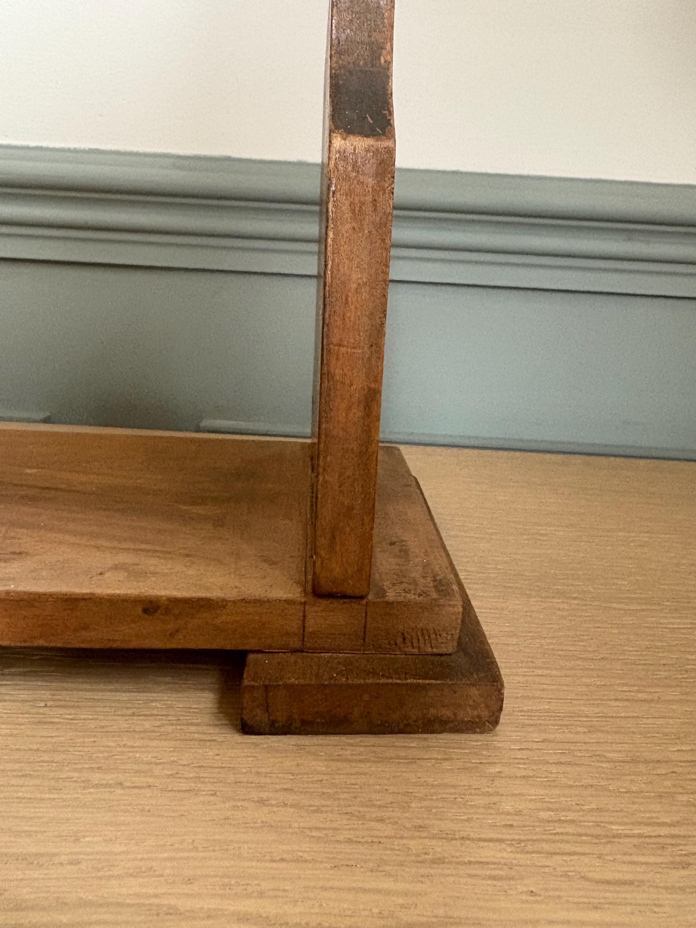 Vintage Oak Book Stand: Art Deco Carved Book Trough