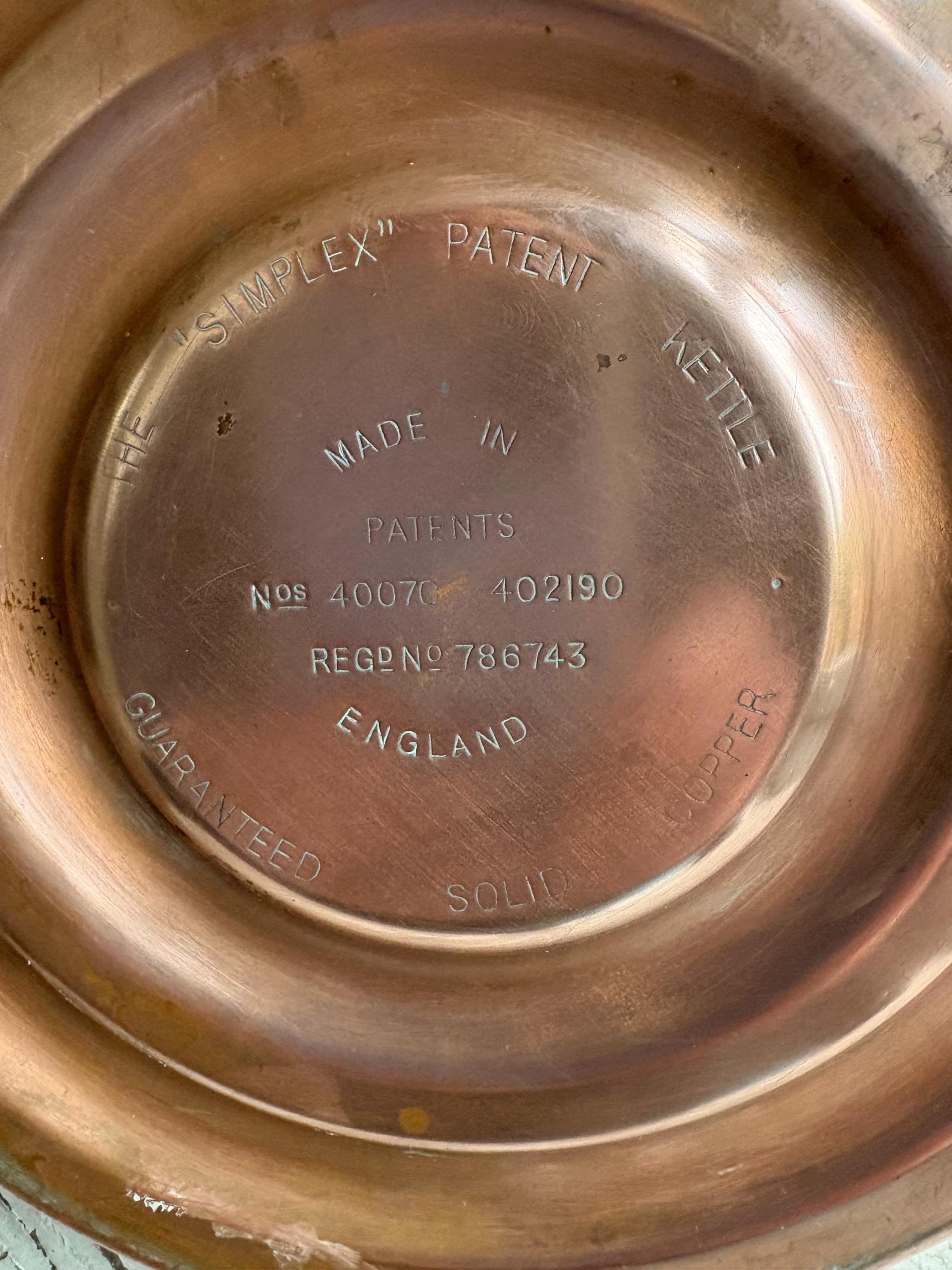 Copper Whistling Kettle, Simplex Kettle, Kitchenalia