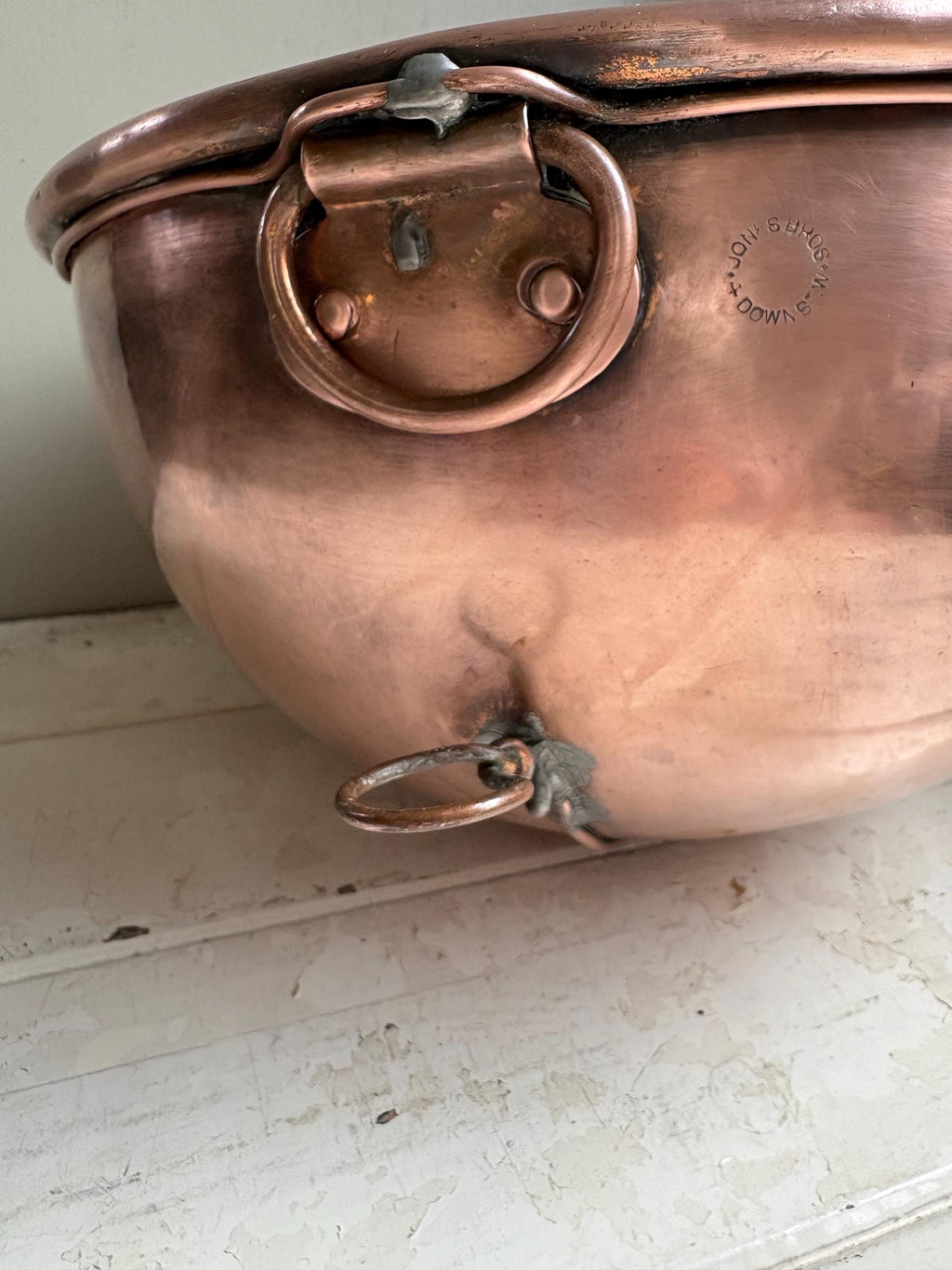 Large Copper Mixing Bowl, Vintage Kitchenalia
